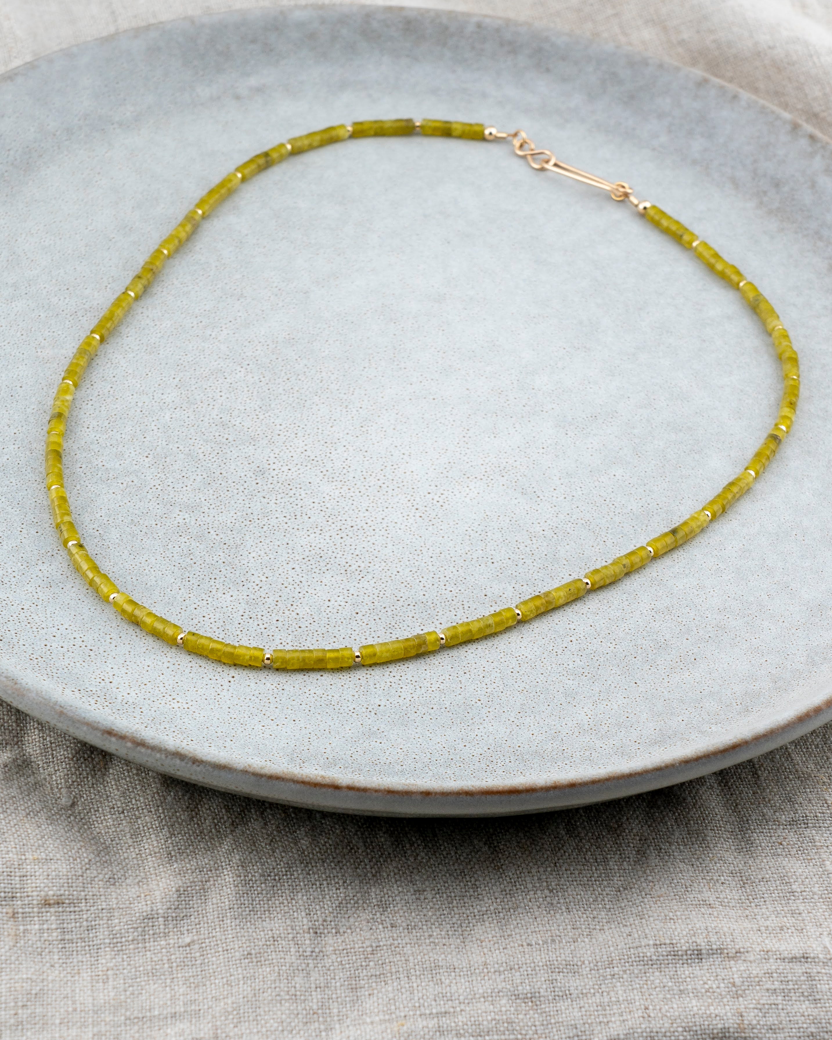 Moss Forest Olive Jade Necklace