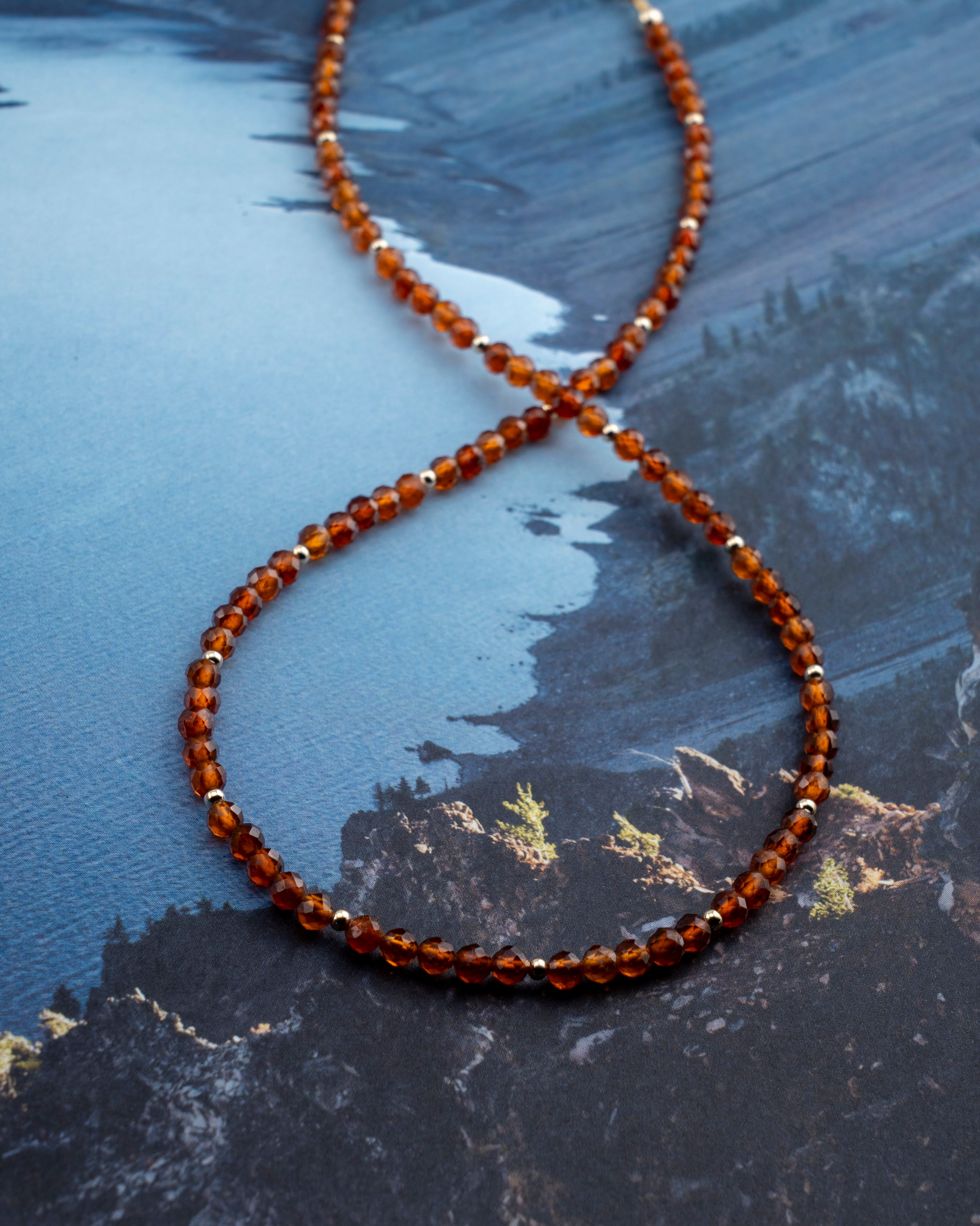 Golden Hour Orange Garnet Necklace