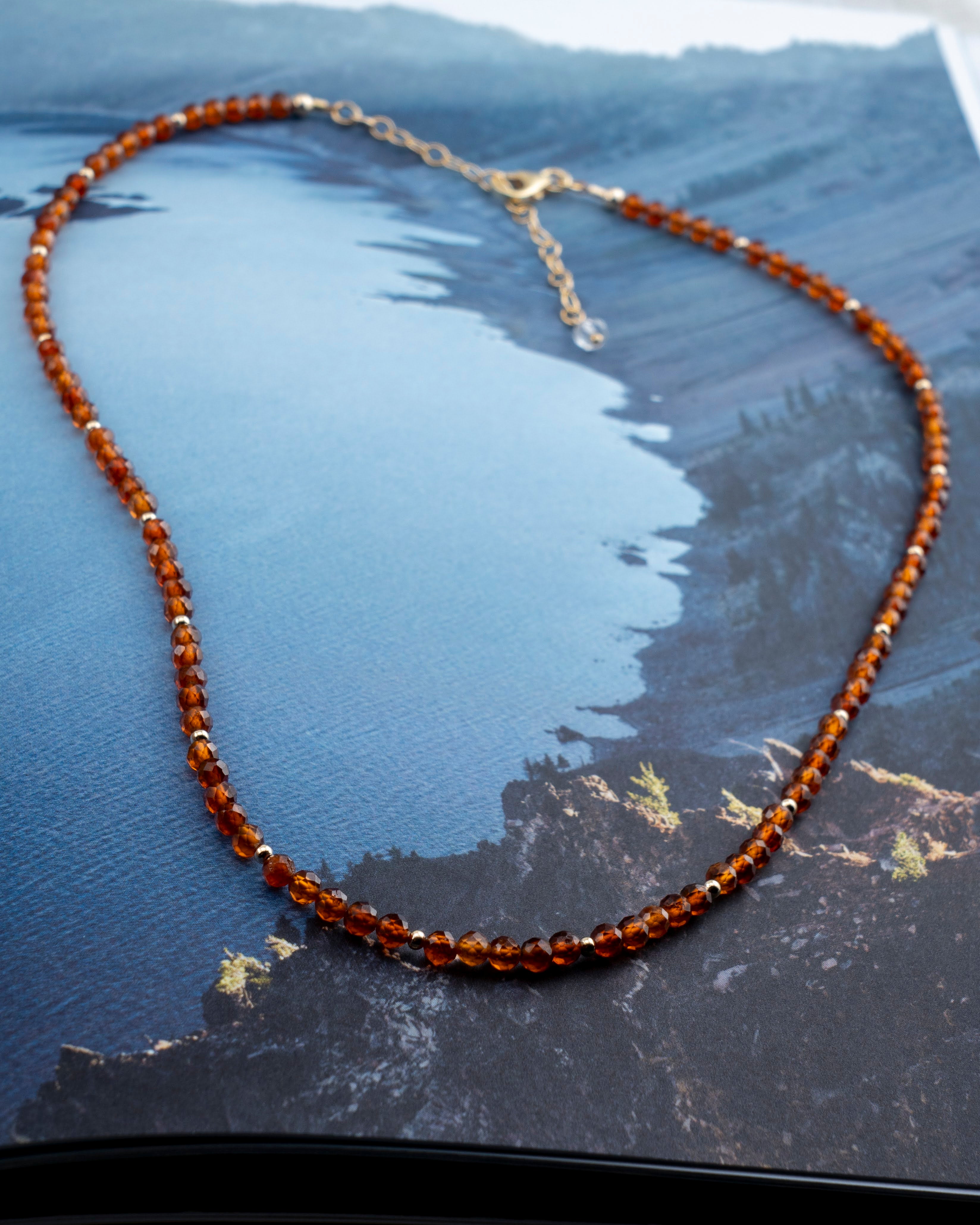 Golden Hour Orange Garnet Necklace