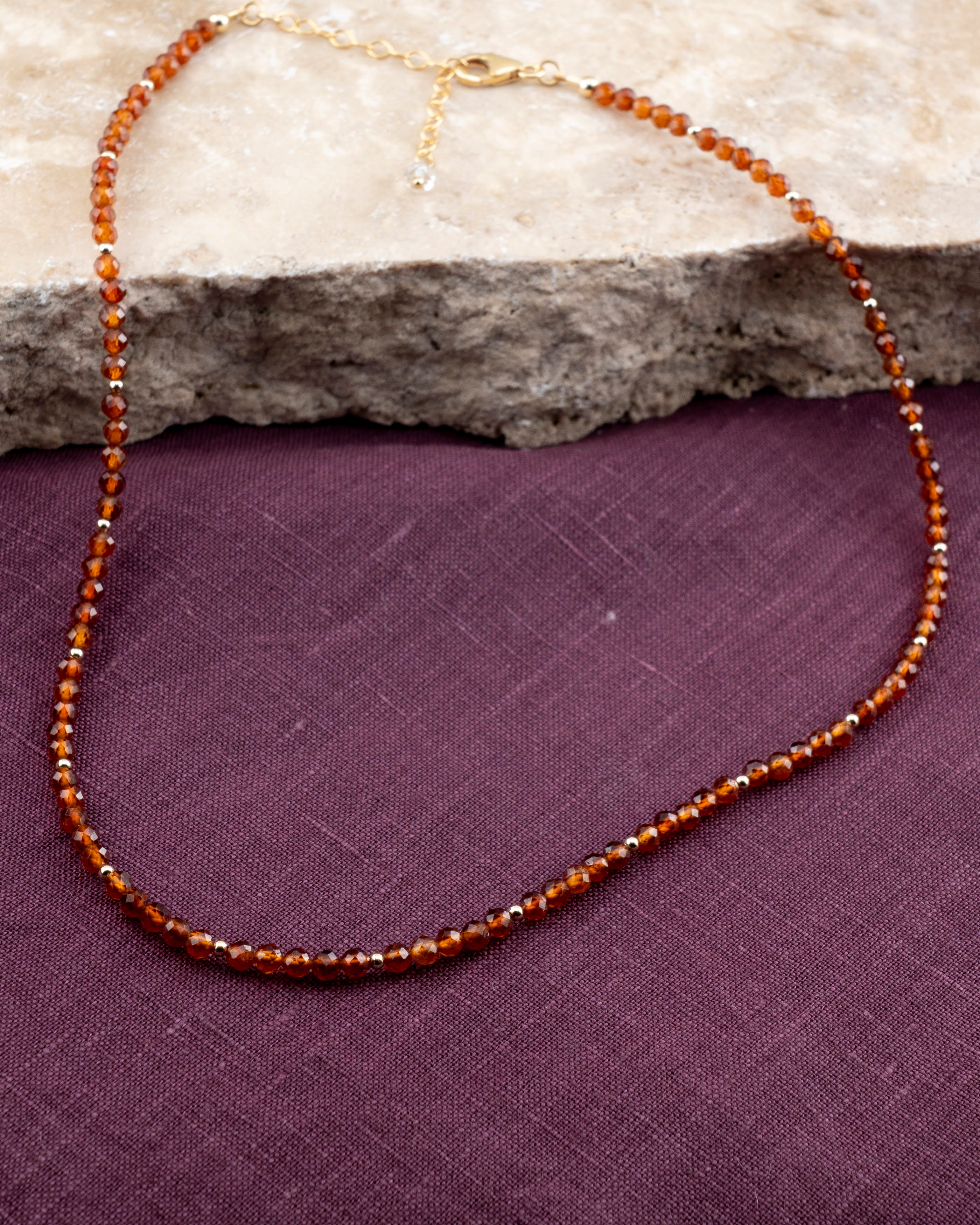 Golden Hour Orange Garnet Necklace