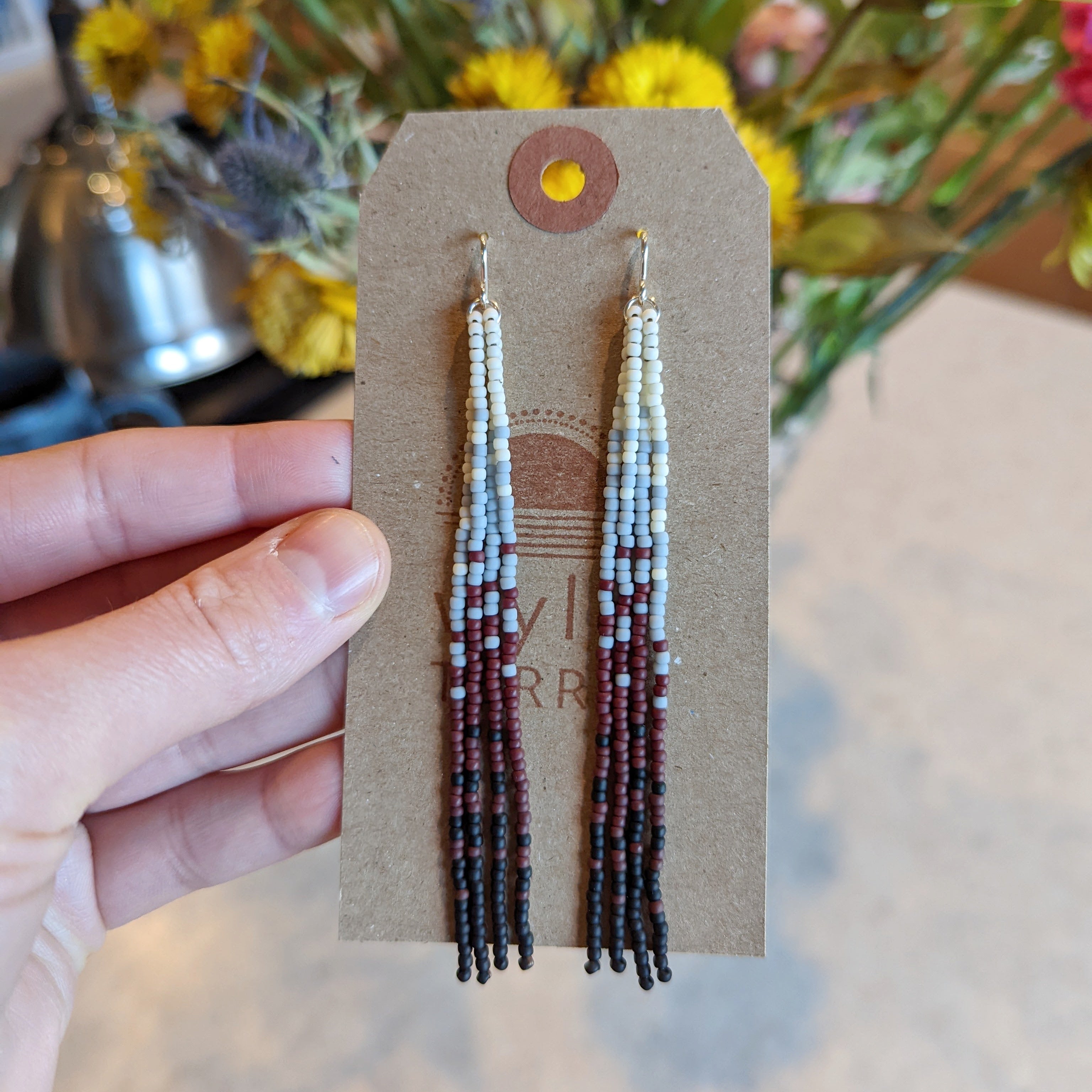 Icelandic Beach Fringe Beaded Earrings