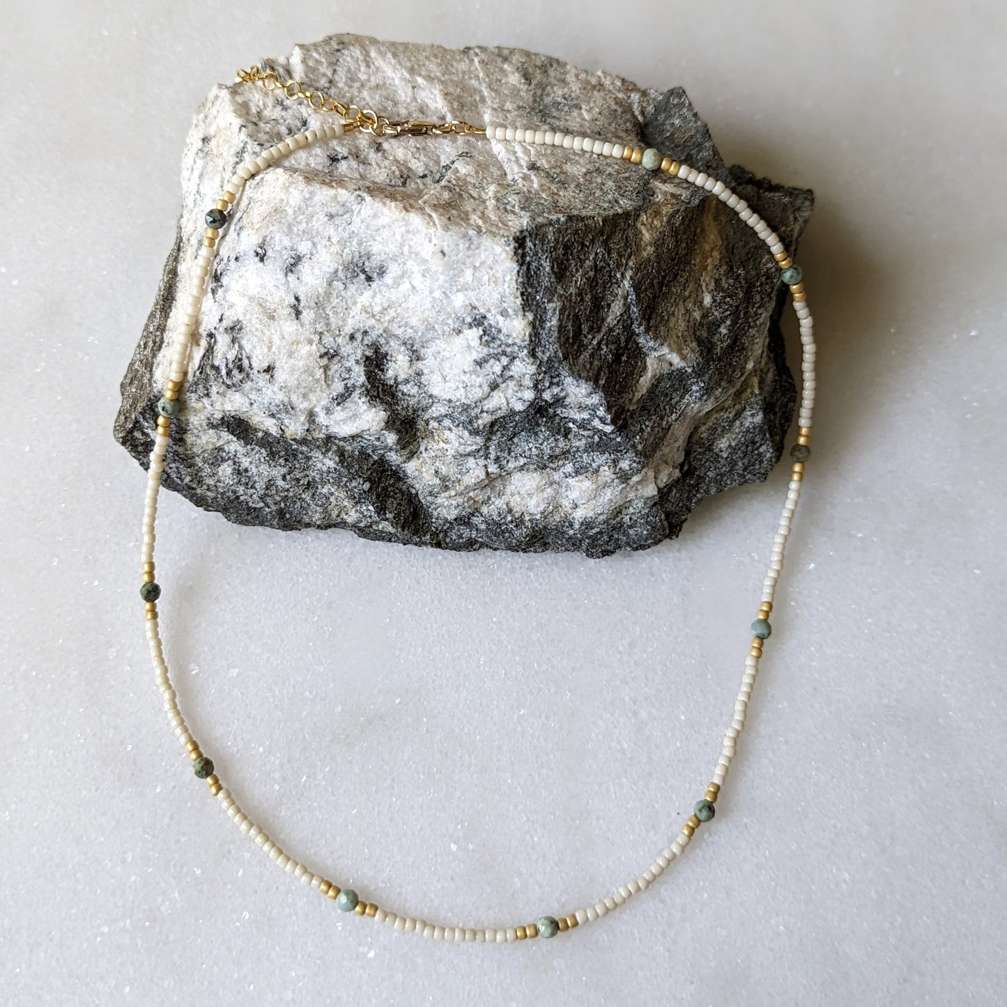 African Turquoise Beaded Choker Necklace