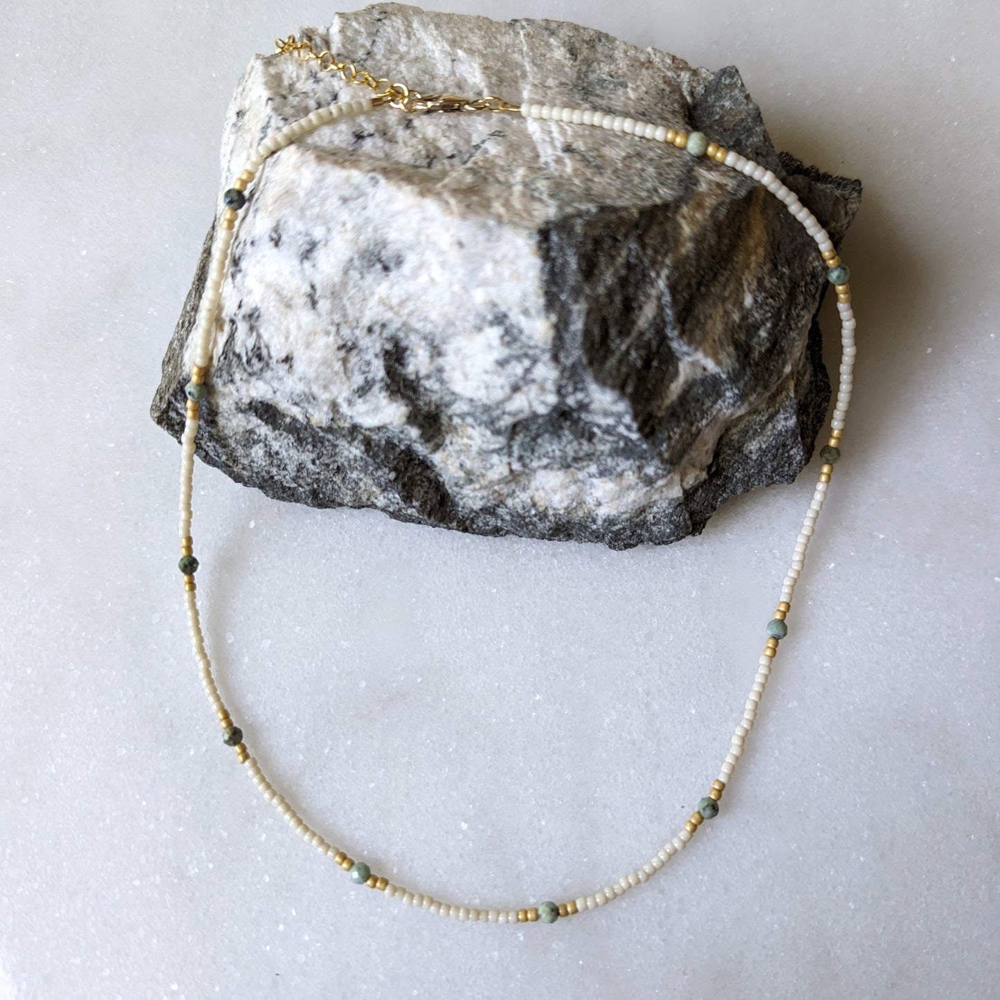 African Turquoise Beaded Choker Necklace