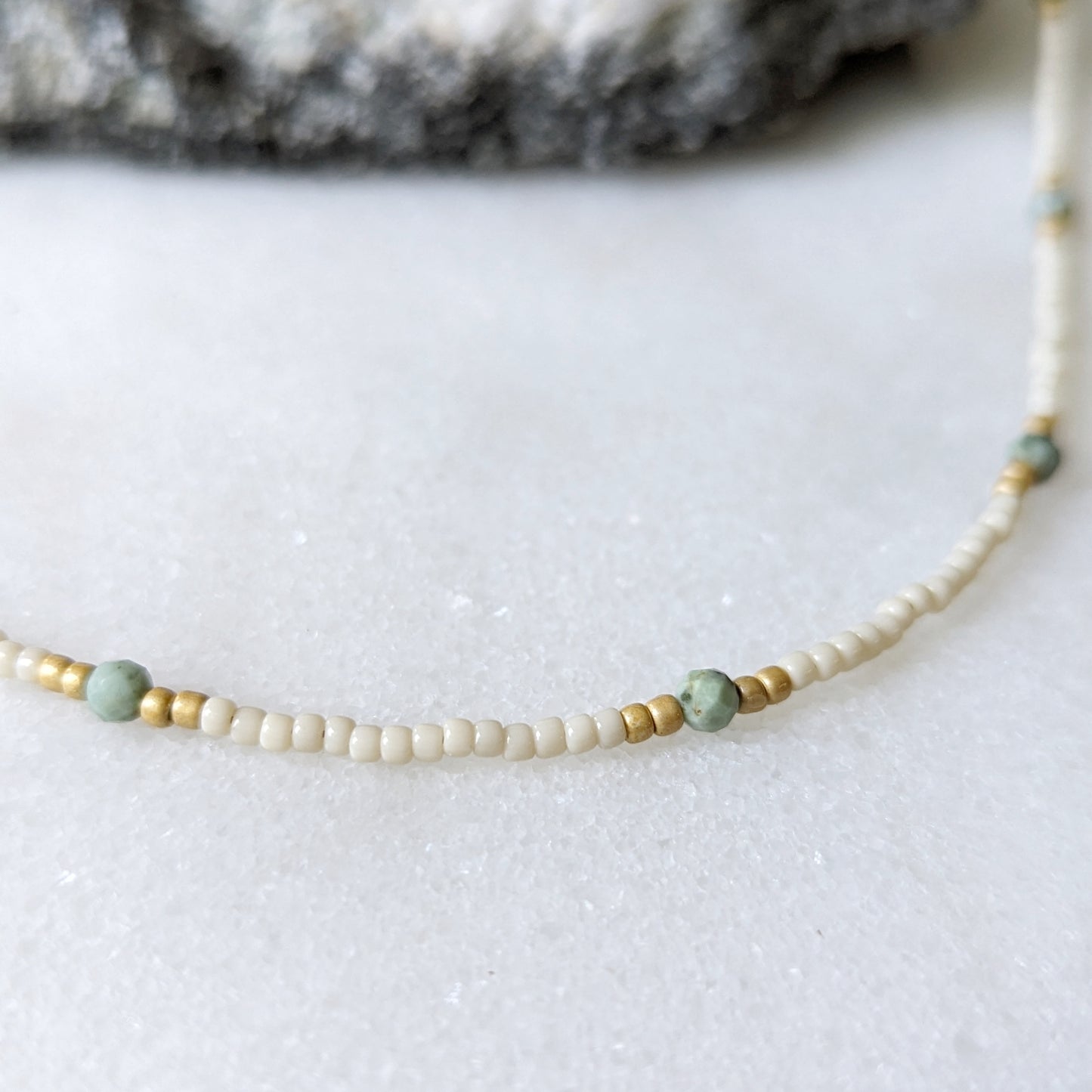 African Turquoise Beaded Choker Necklace