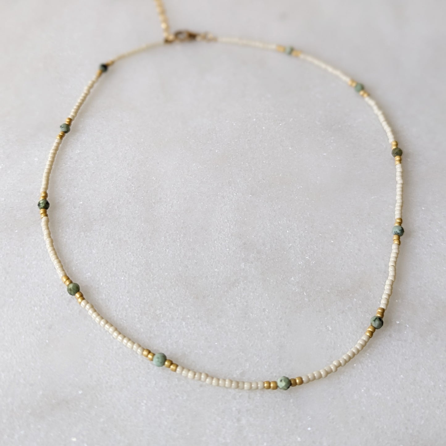African Turquoise Beaded Choker Necklace