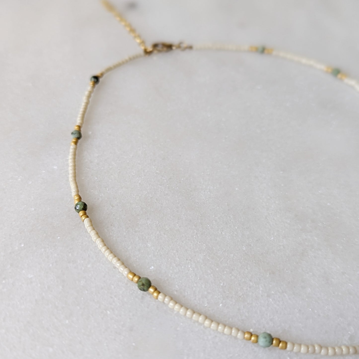 African Turquoise Beaded Choker Necklace