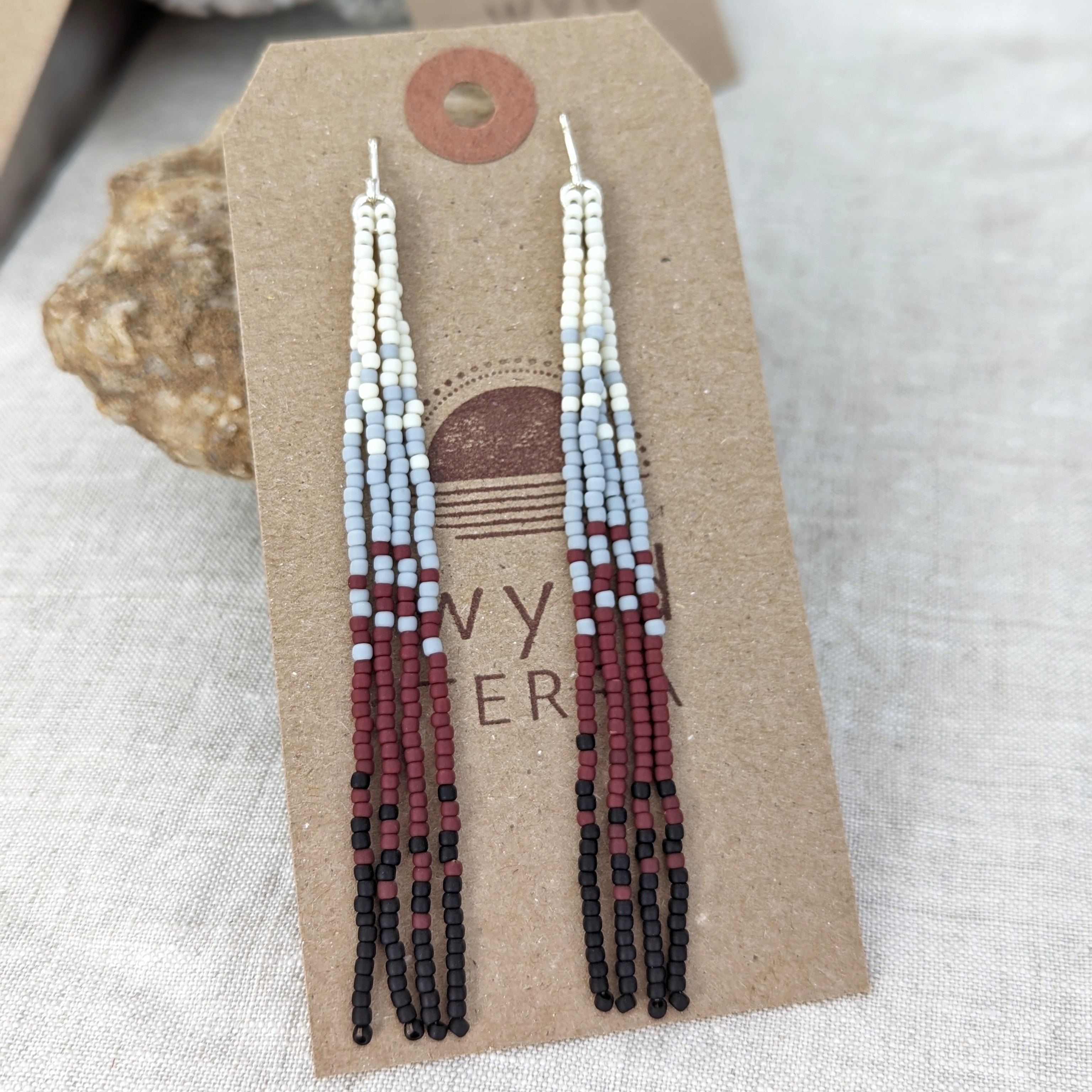 Icelandic Beach Fringe Beaded Earrings