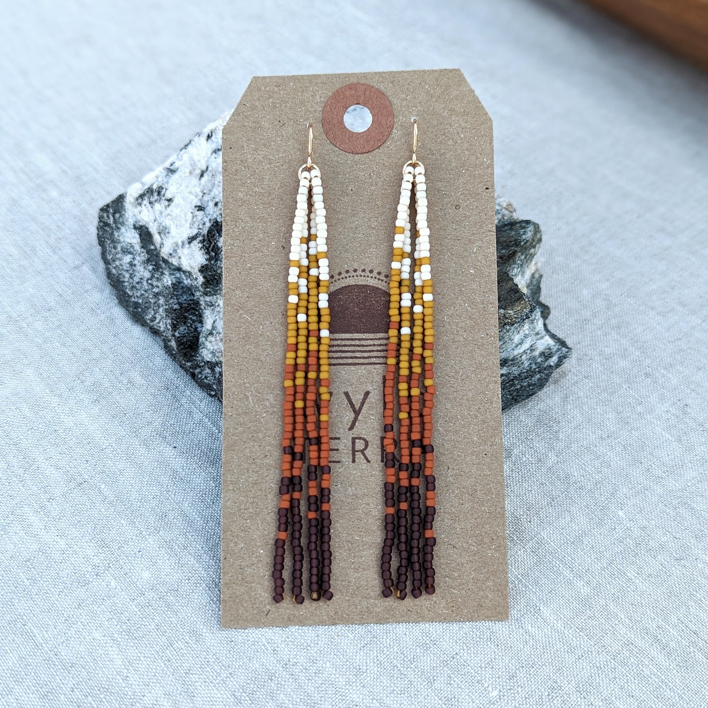 Changing Seasons Long Fringe Beaded Earrings
