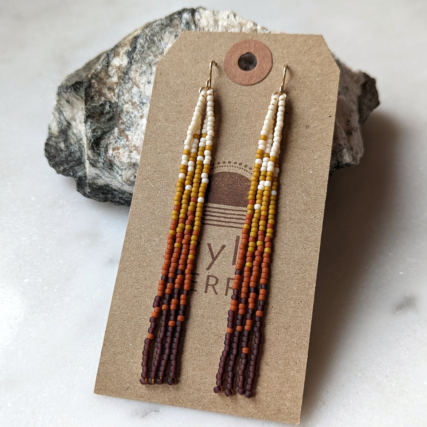 Changing Seasons Long Fringe Beaded Earrings