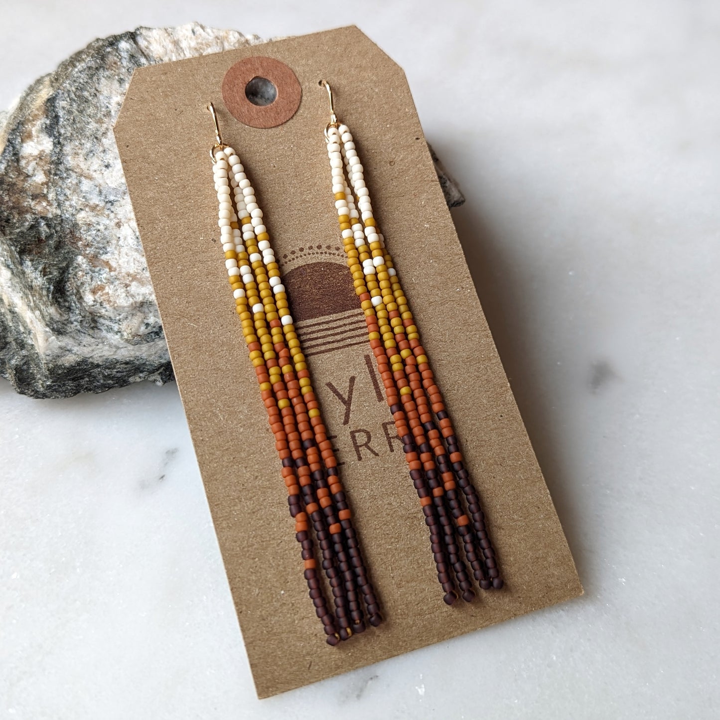 Changing Seasons Long Fringe Beaded Earrings