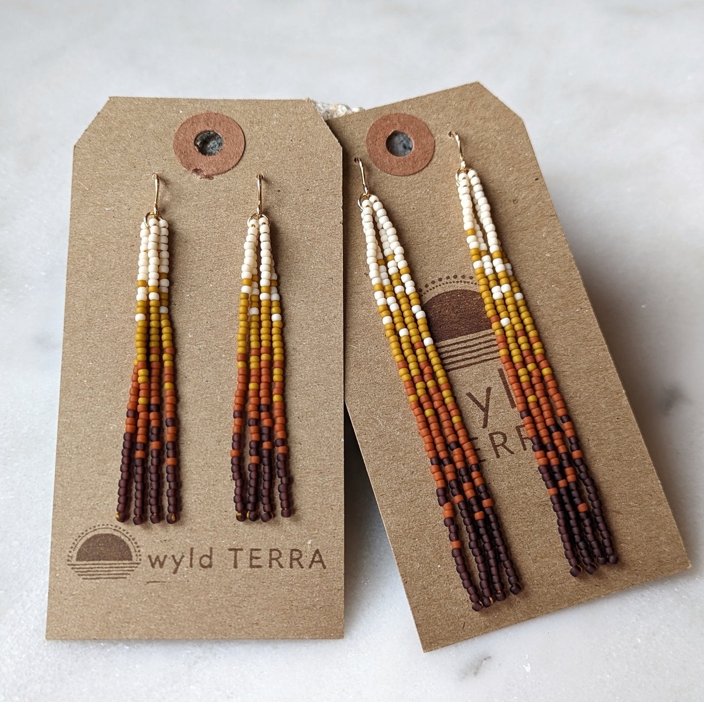 Changing Seasons Long Fringe Beaded Earrings