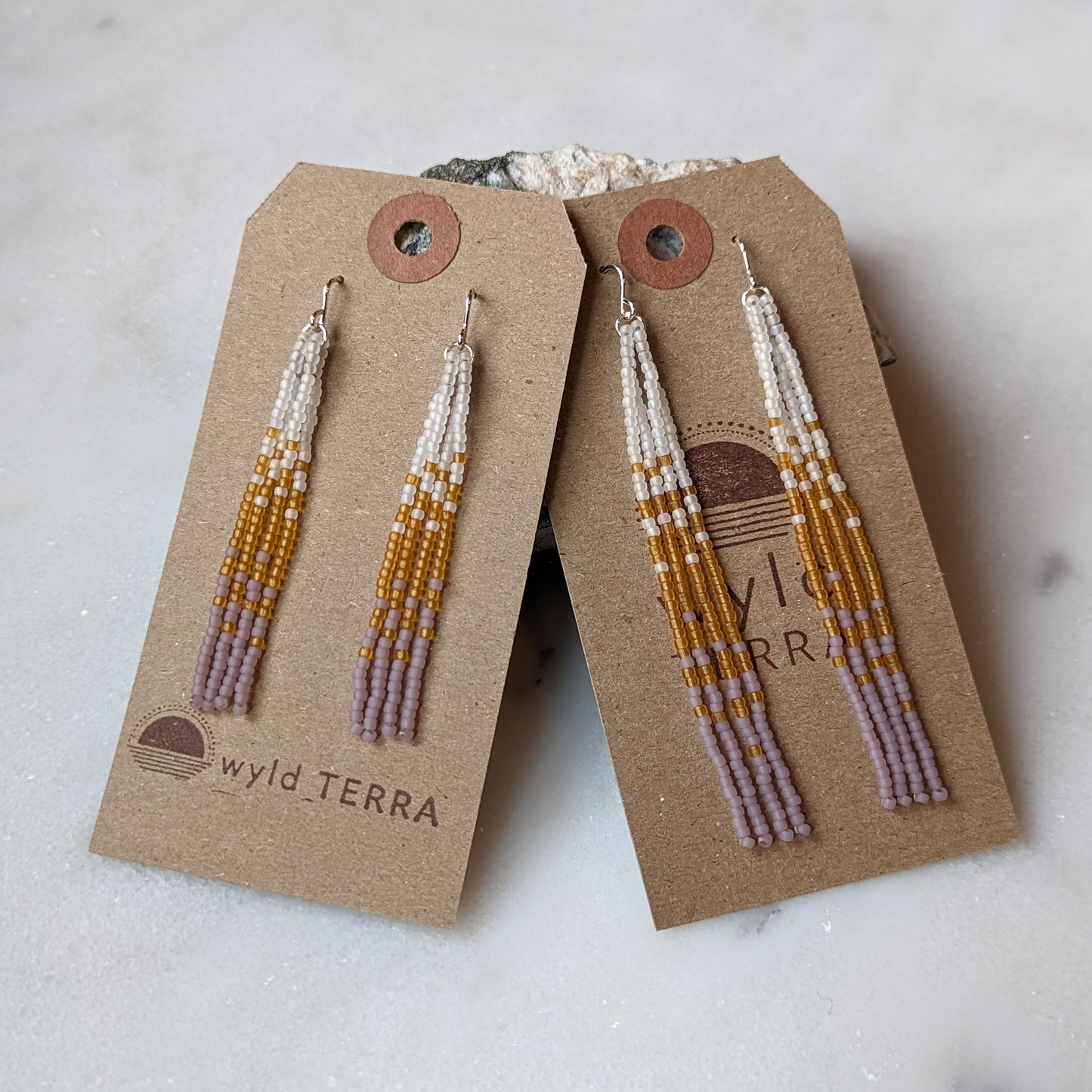 Translucent Glow Short Beaded Fringe Earrings