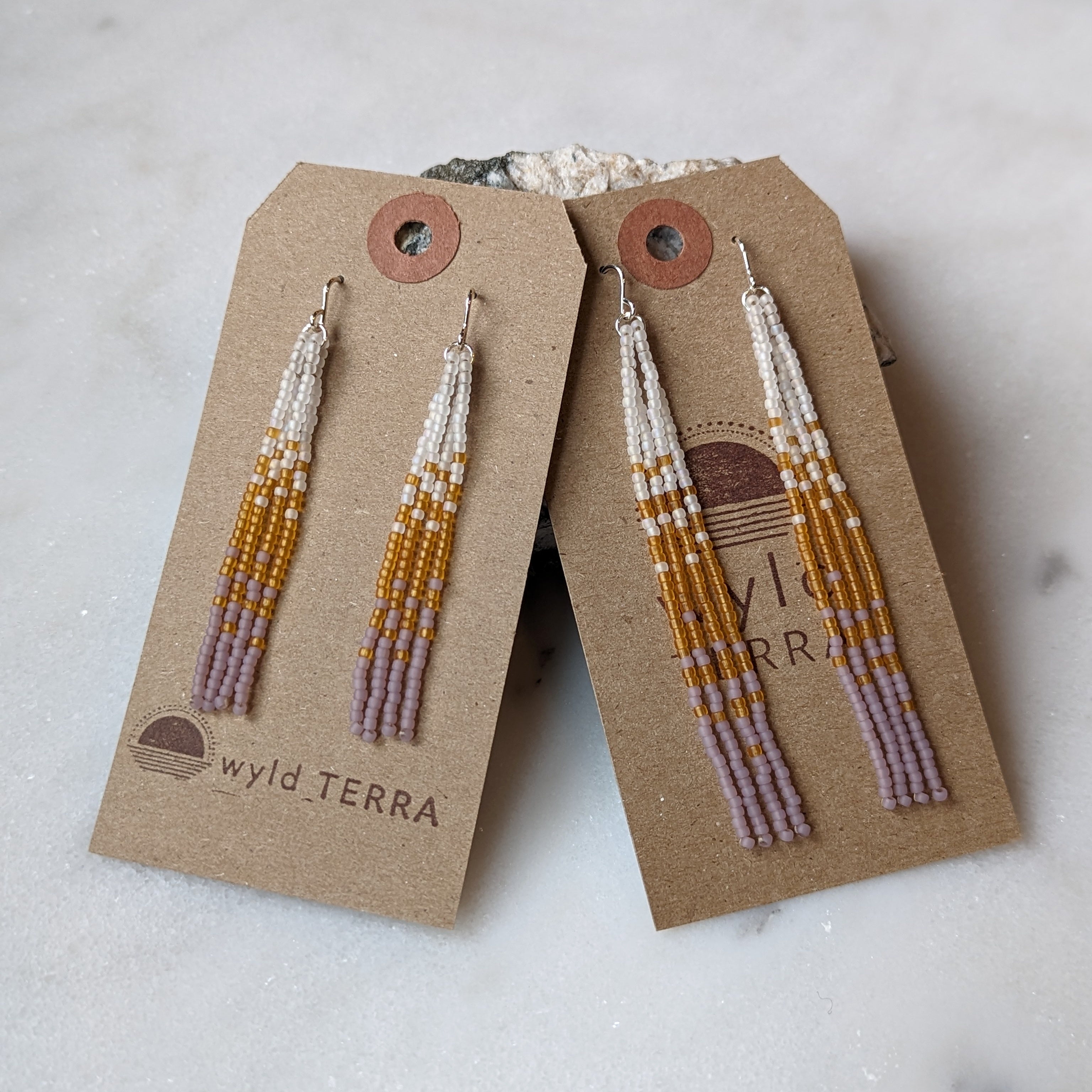 Translucent Glow Short Beaded Fringe Earrings