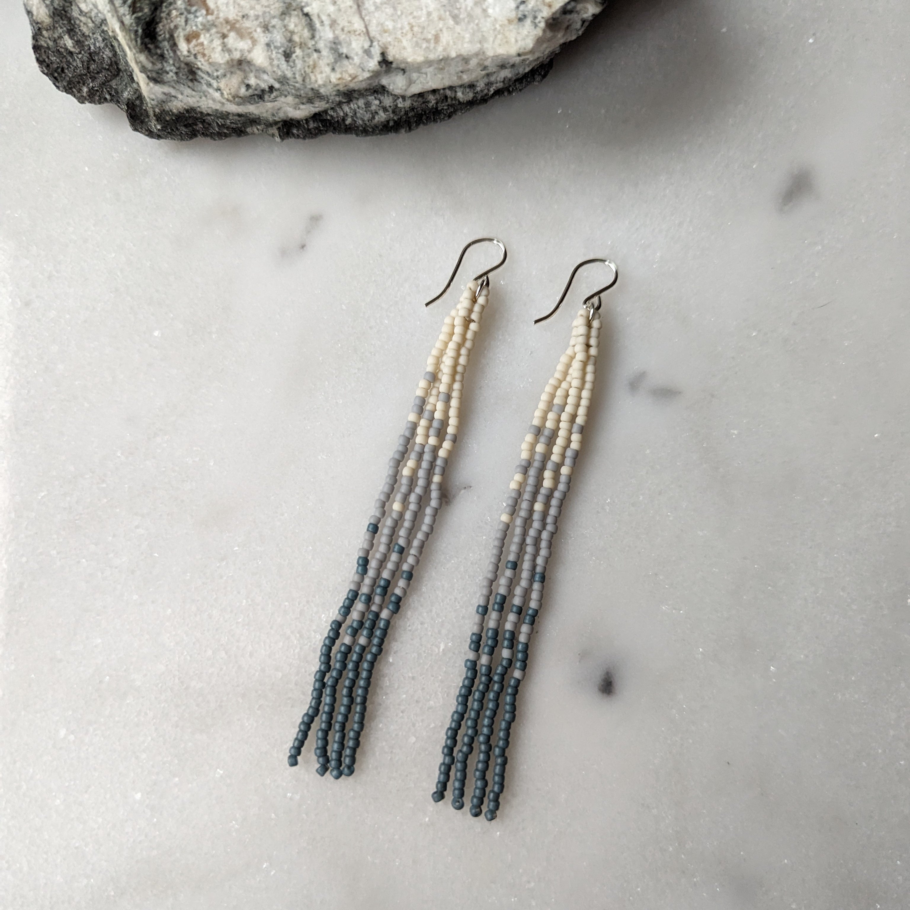 Northern Tides Long Beaded Fringe Earrings