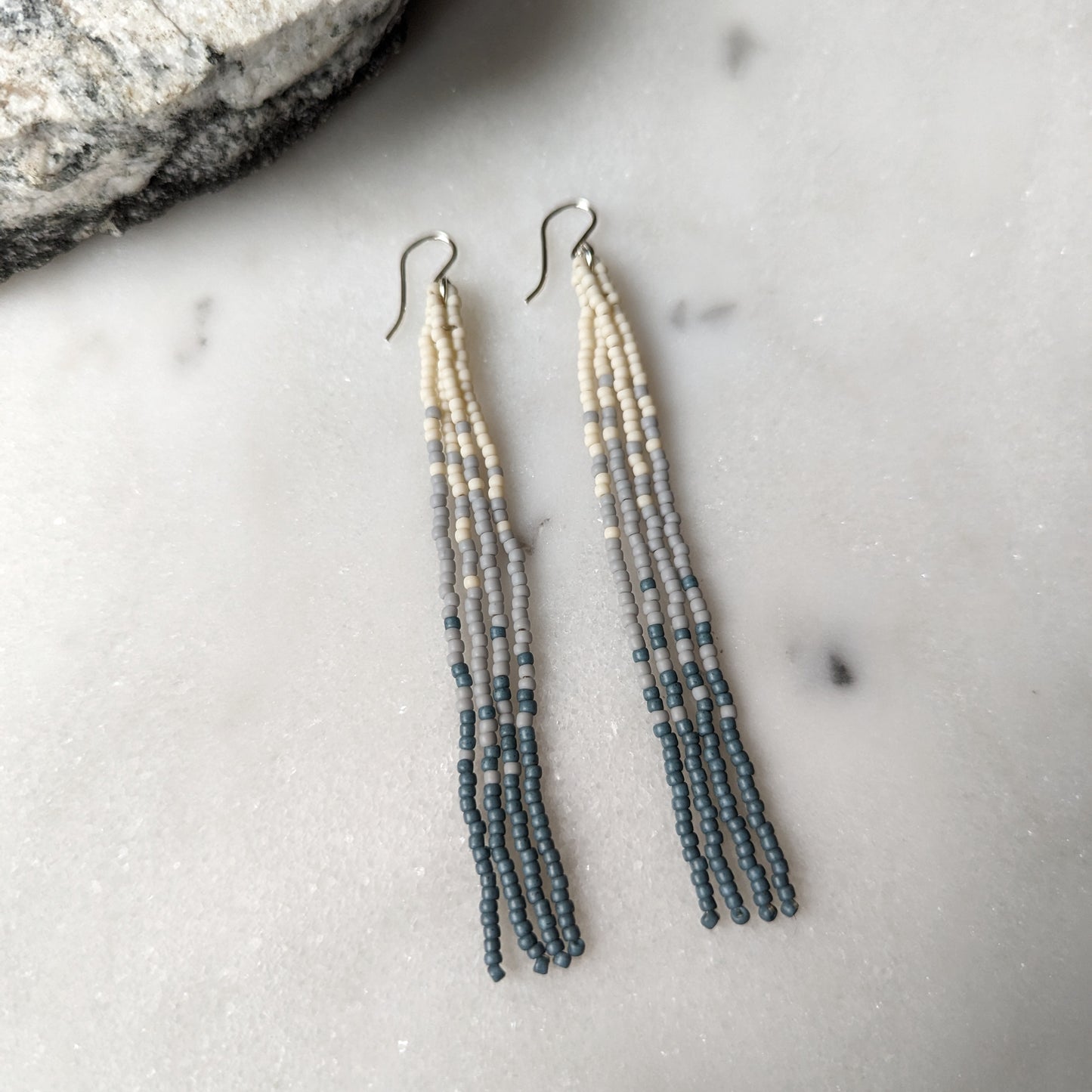 Northern Tides Long Beaded Fringe Earrings