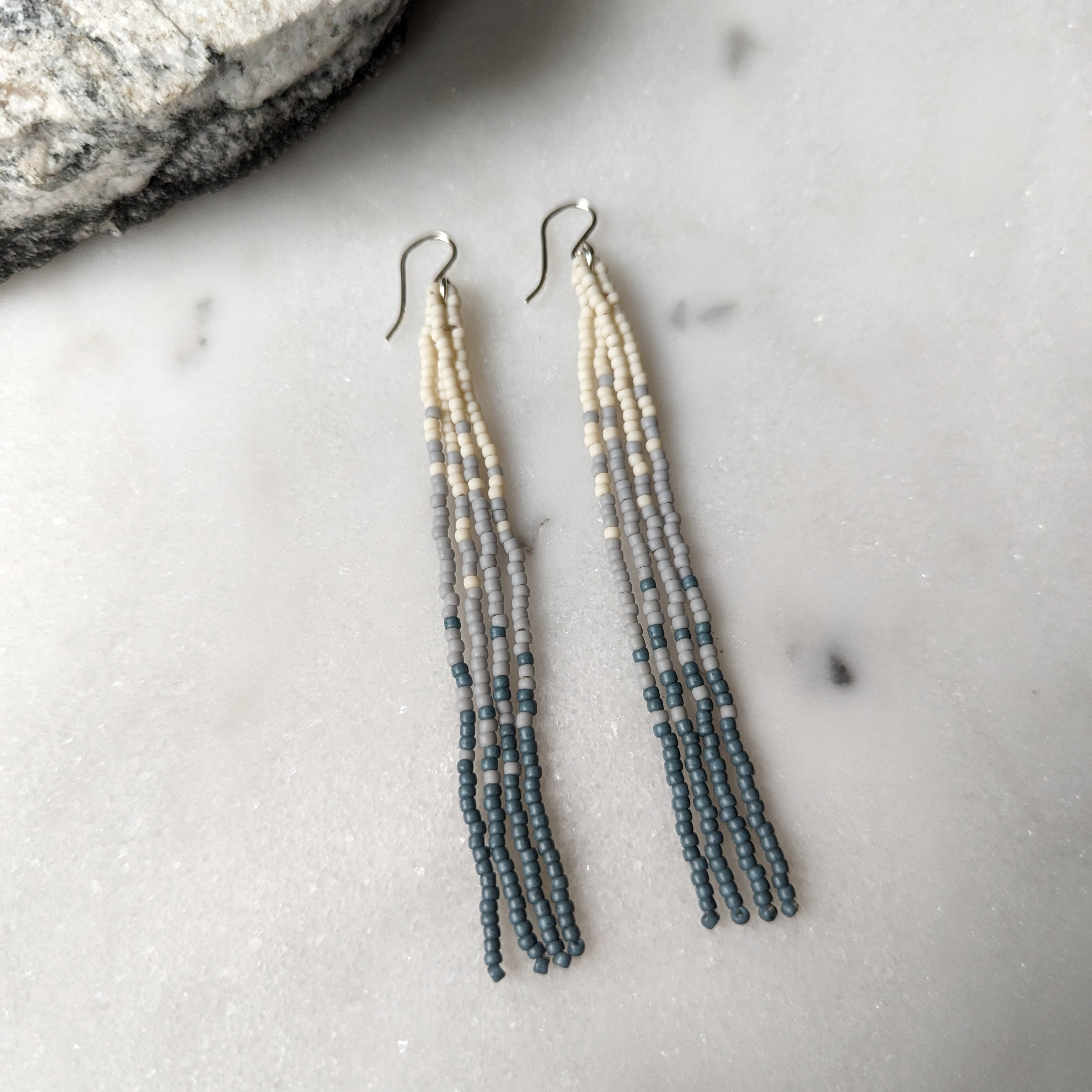 Northern Tides Long Beaded Fringe Earrings