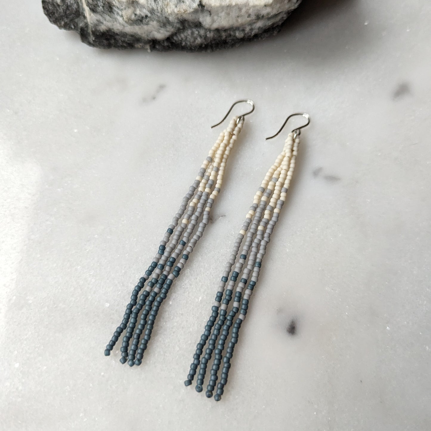 Northern Tides Long Beaded Fringe Earrings
