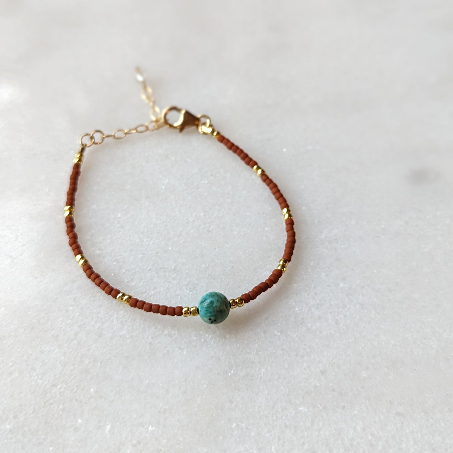 African Turquoise & Terra Cotta Accent Bracelet