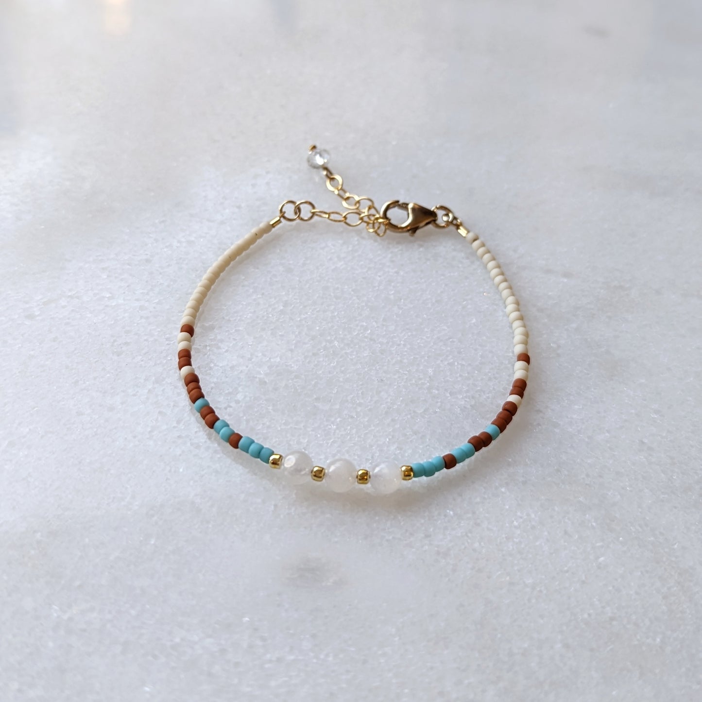 Southwest Wanderer Triple Moonstone Fade Bracelet