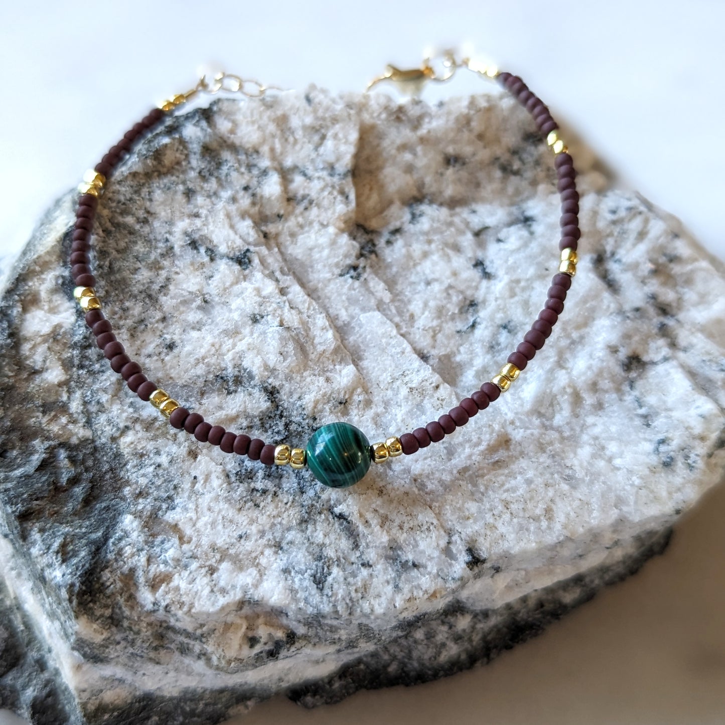 Malachite & Oxblood Accent Bracelet
