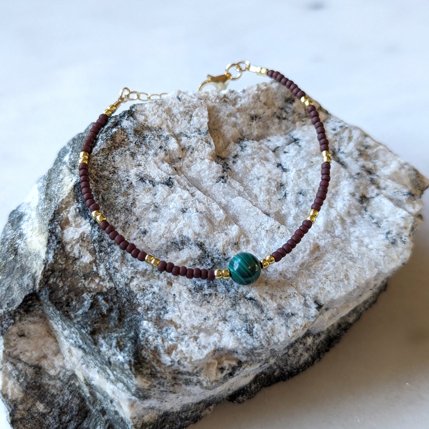 Malachite & Oxblood Accent Bracelet