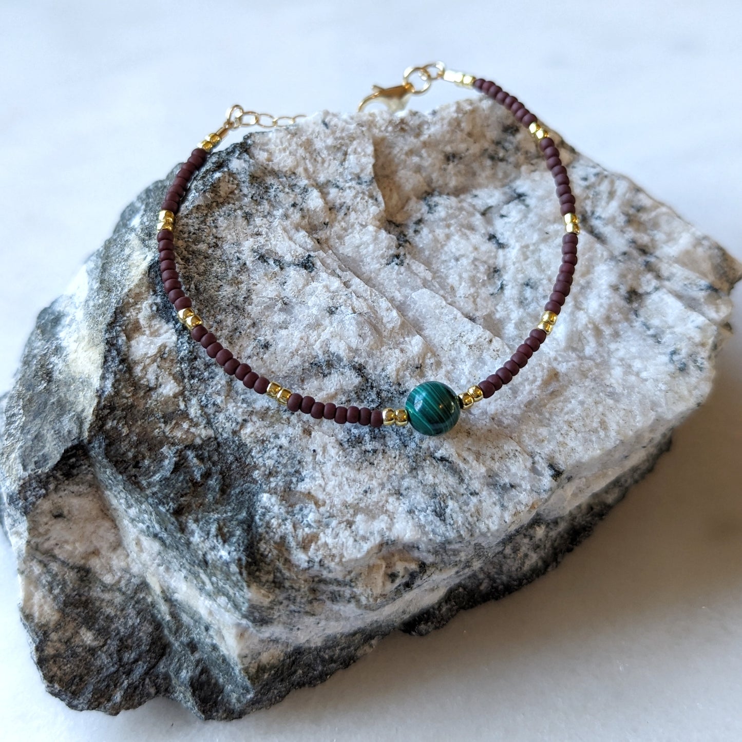 Malachite & Oxblood Accent Bracelet