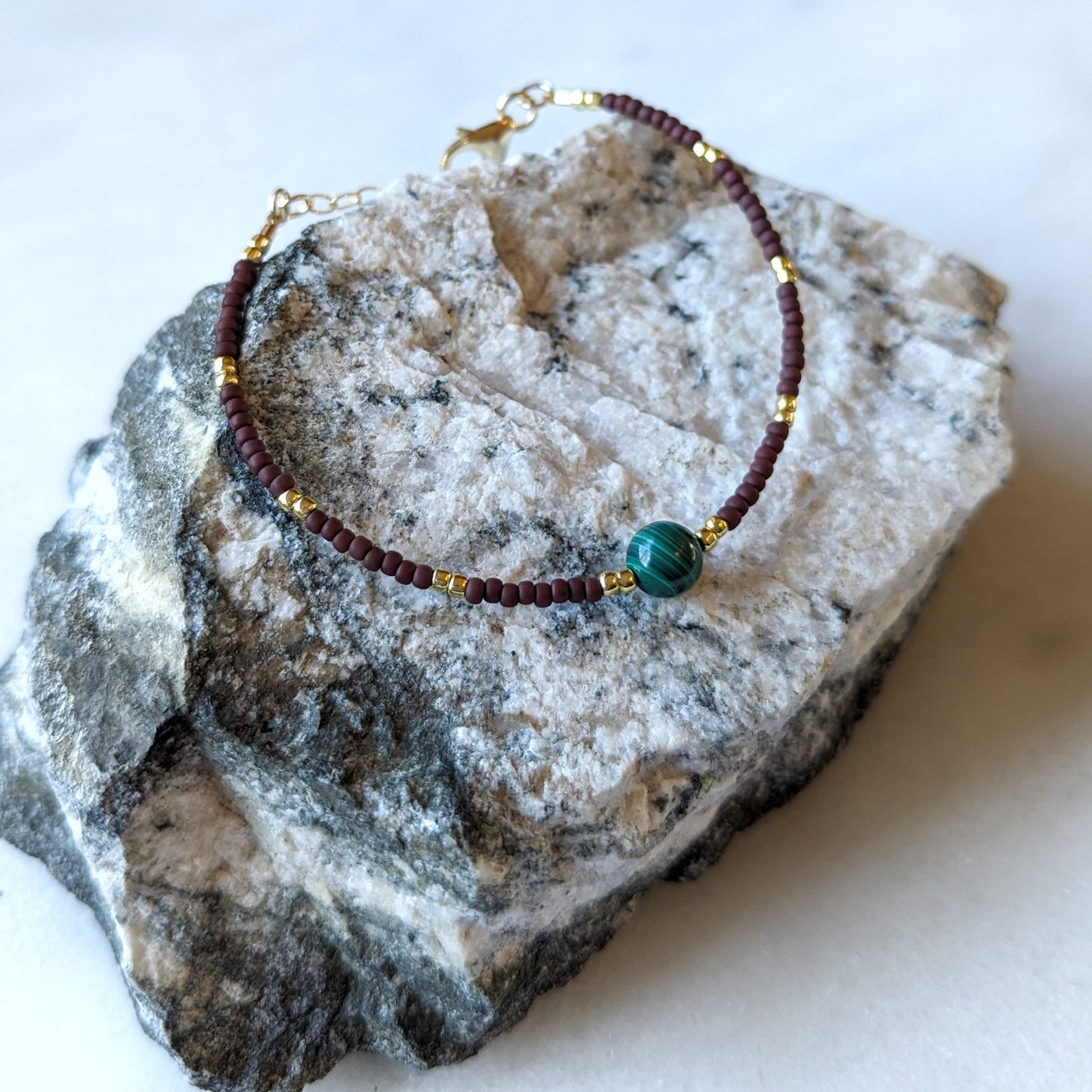 Malachite & Oxblood Accent Bracelet