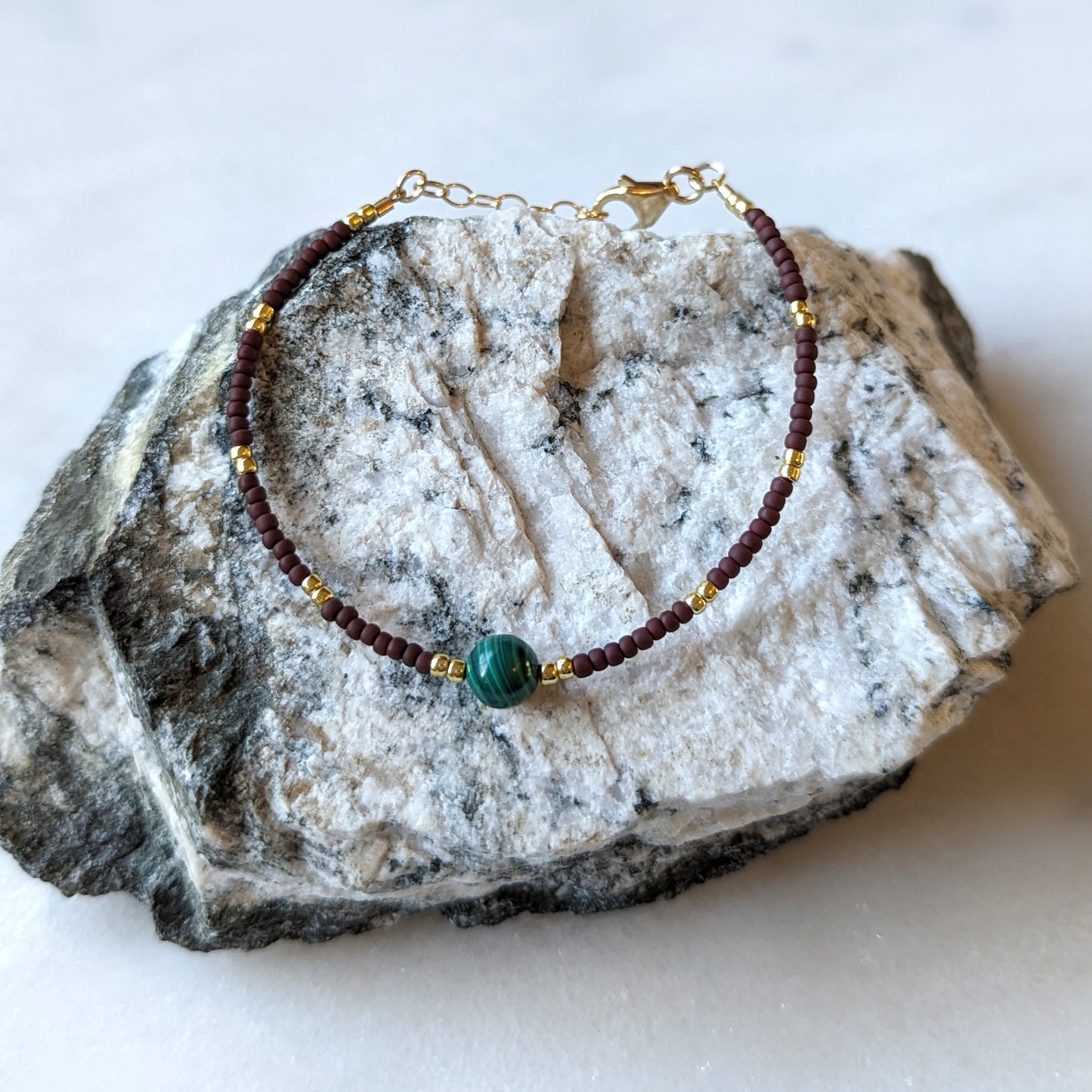 Malachite & Oxblood Accent Bracelet