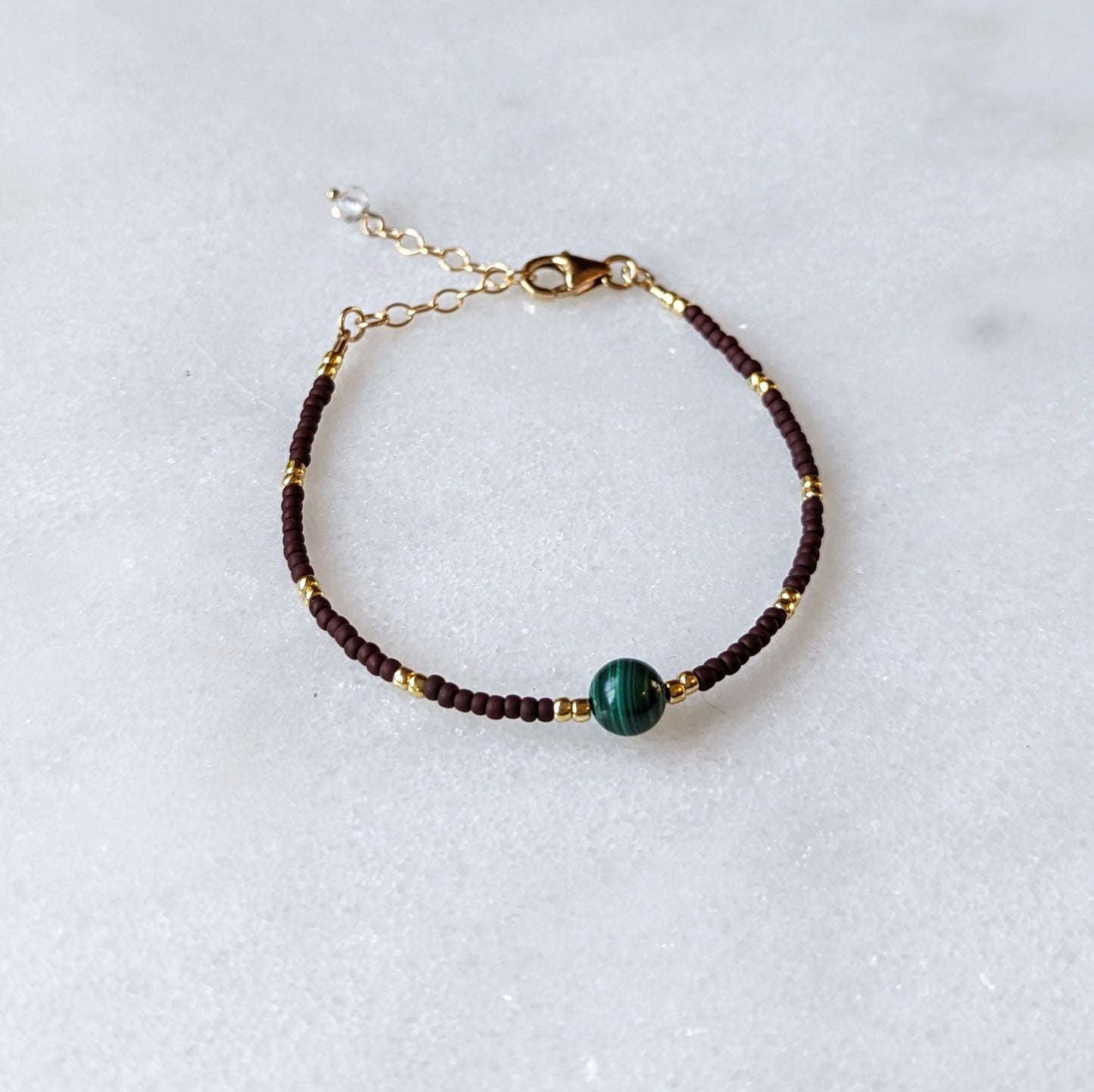 Malachite & Oxblood Accent Bracelet