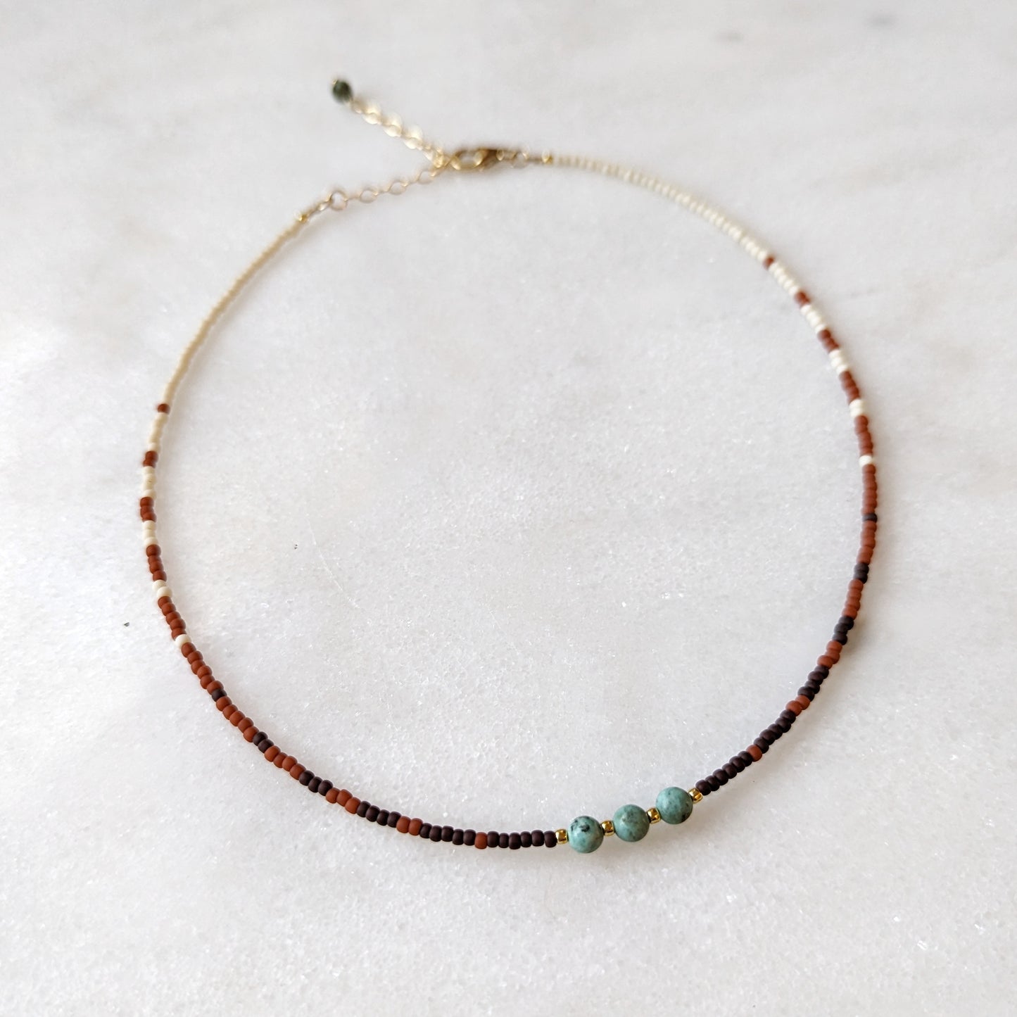 Autumn Changing Colors Triple African Turquoise Fade Necklace