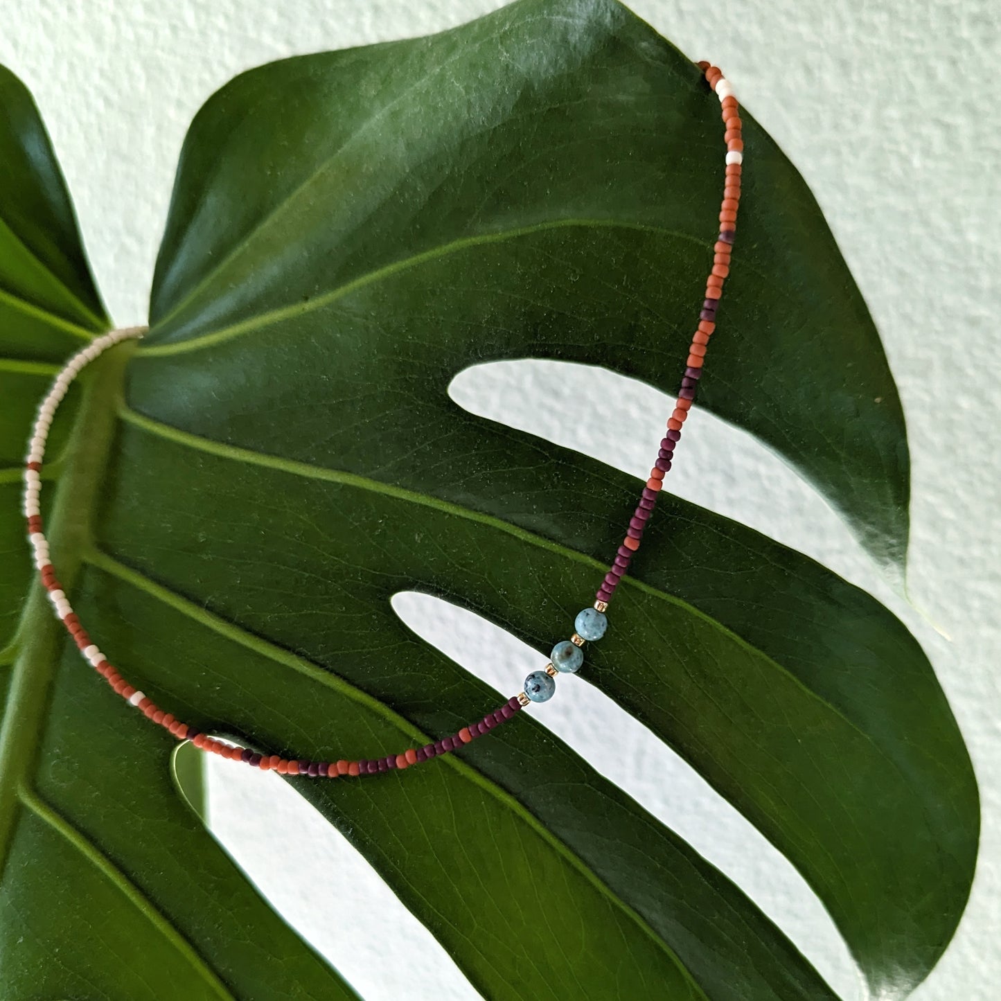 Autumn Changing Colors Triple African Turquoise Fade Necklace