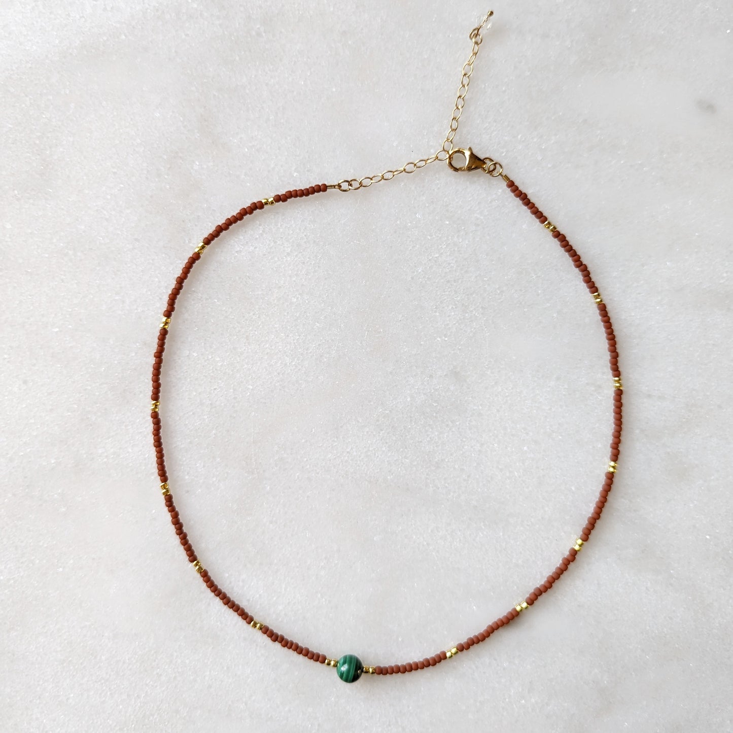 Malachite & Terra Cotta Accent Necklace