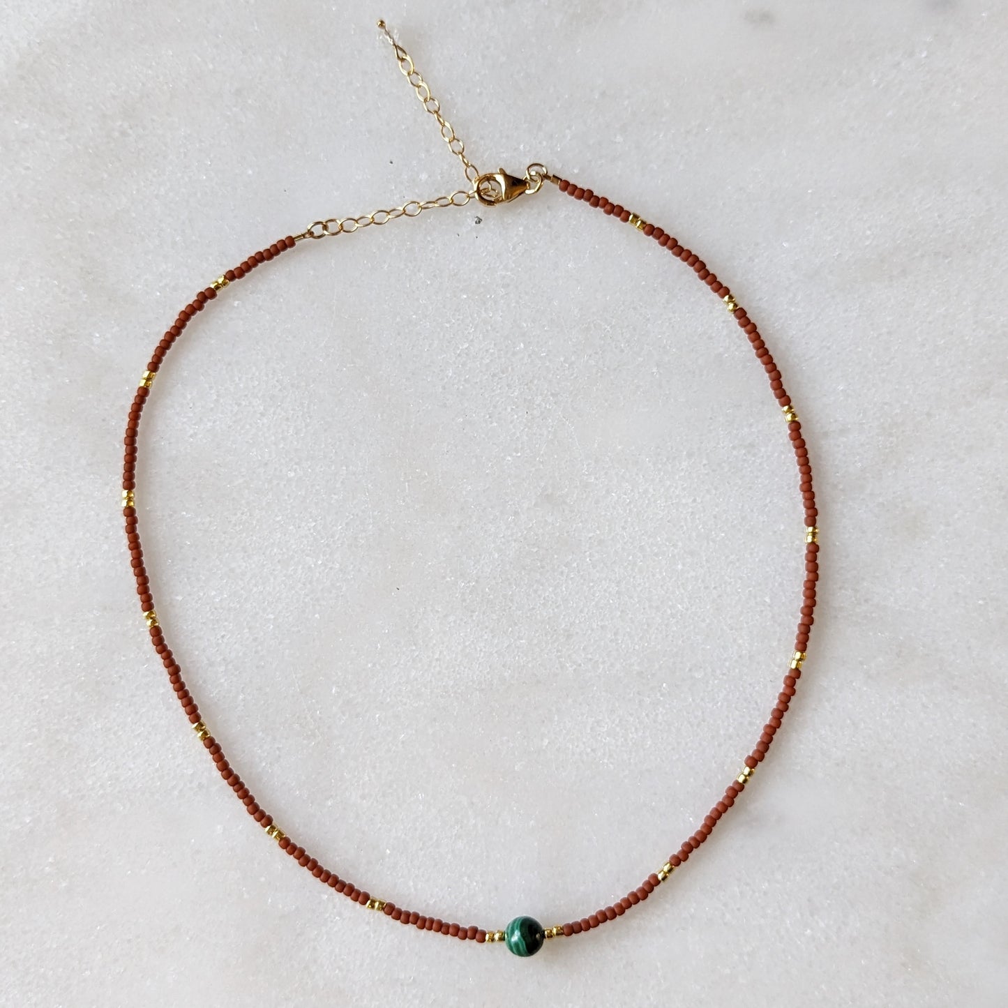 Malachite & Terra Cotta Accent Necklace