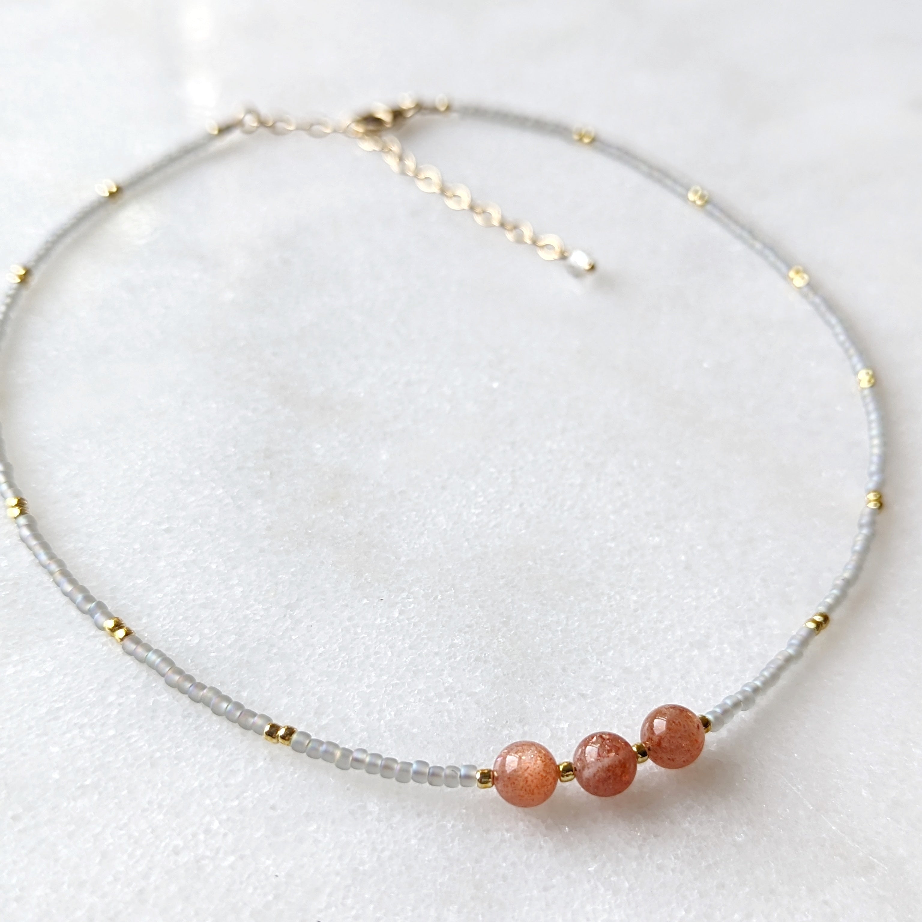 Sunstone Desert Coral Necklace