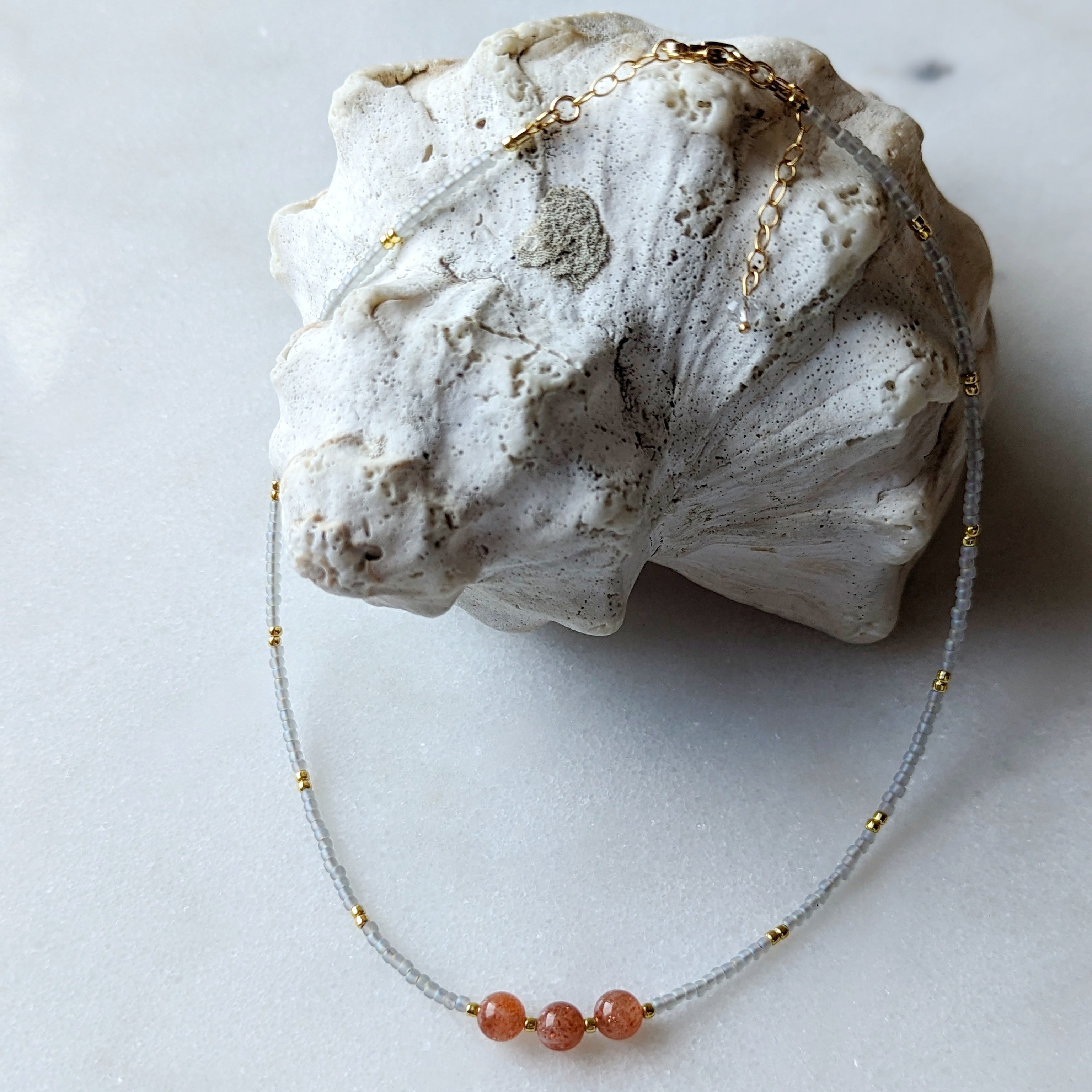 Sunstone Desert Coral Necklace