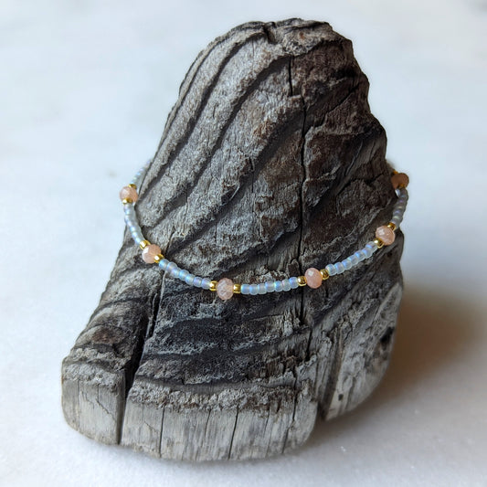 Peach Moonstone Coral Reef Bracelet