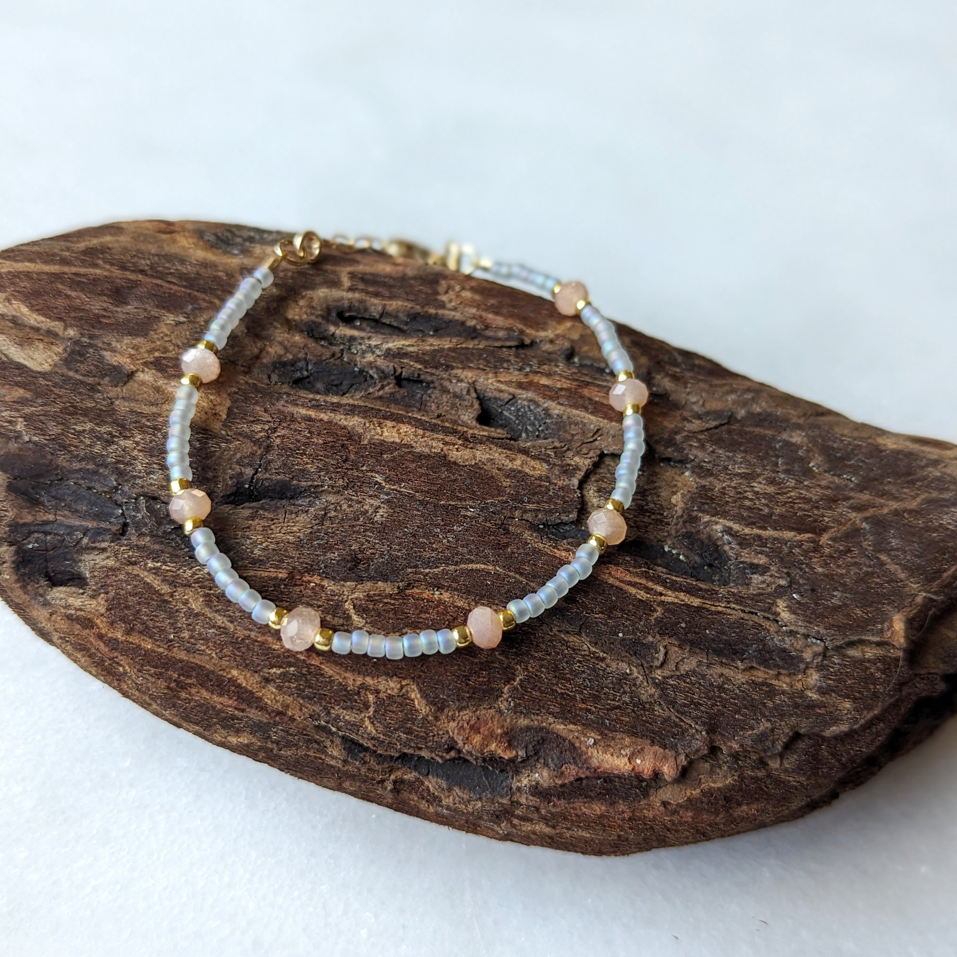 Peach Moonstone Coral Reef Bracelet