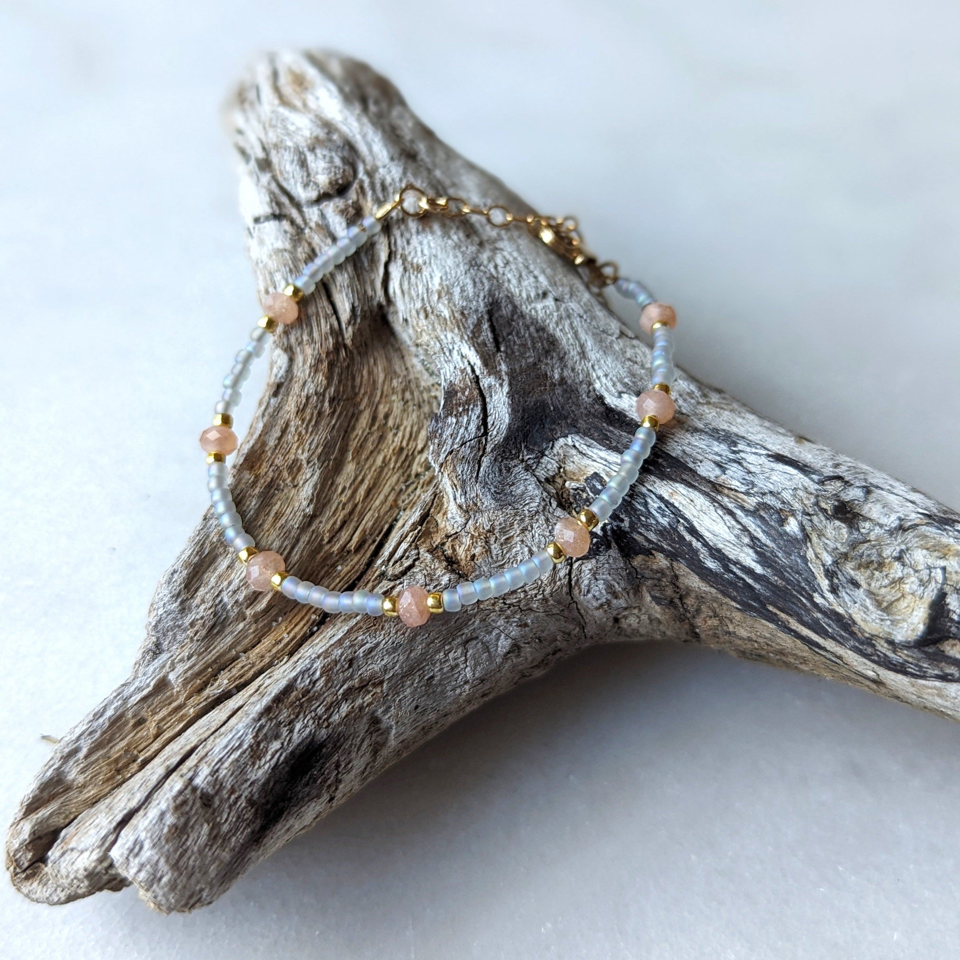 Peach Moonstone Coral Reef Bracelet