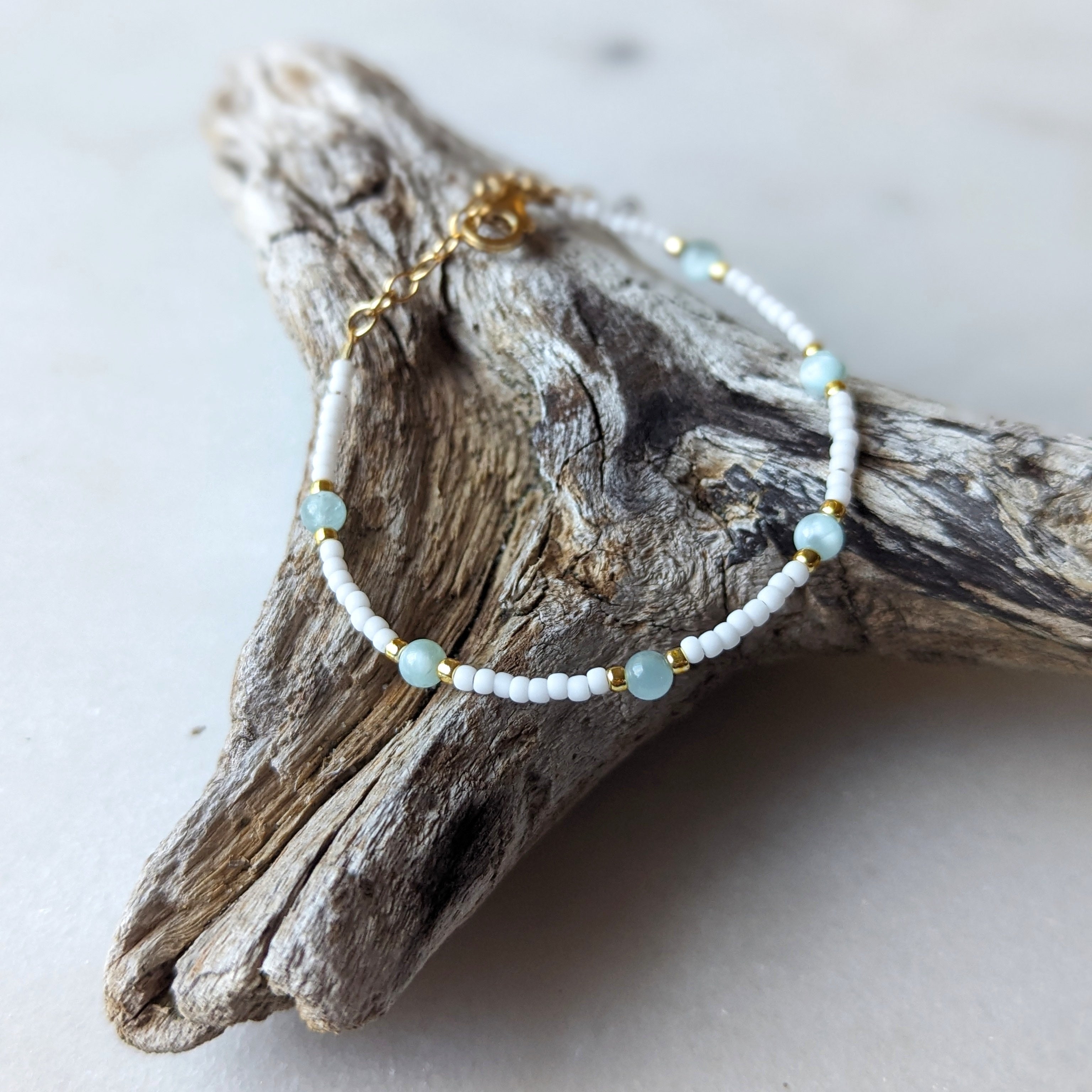 Green Moonstone Soothing Aqua Bracelet