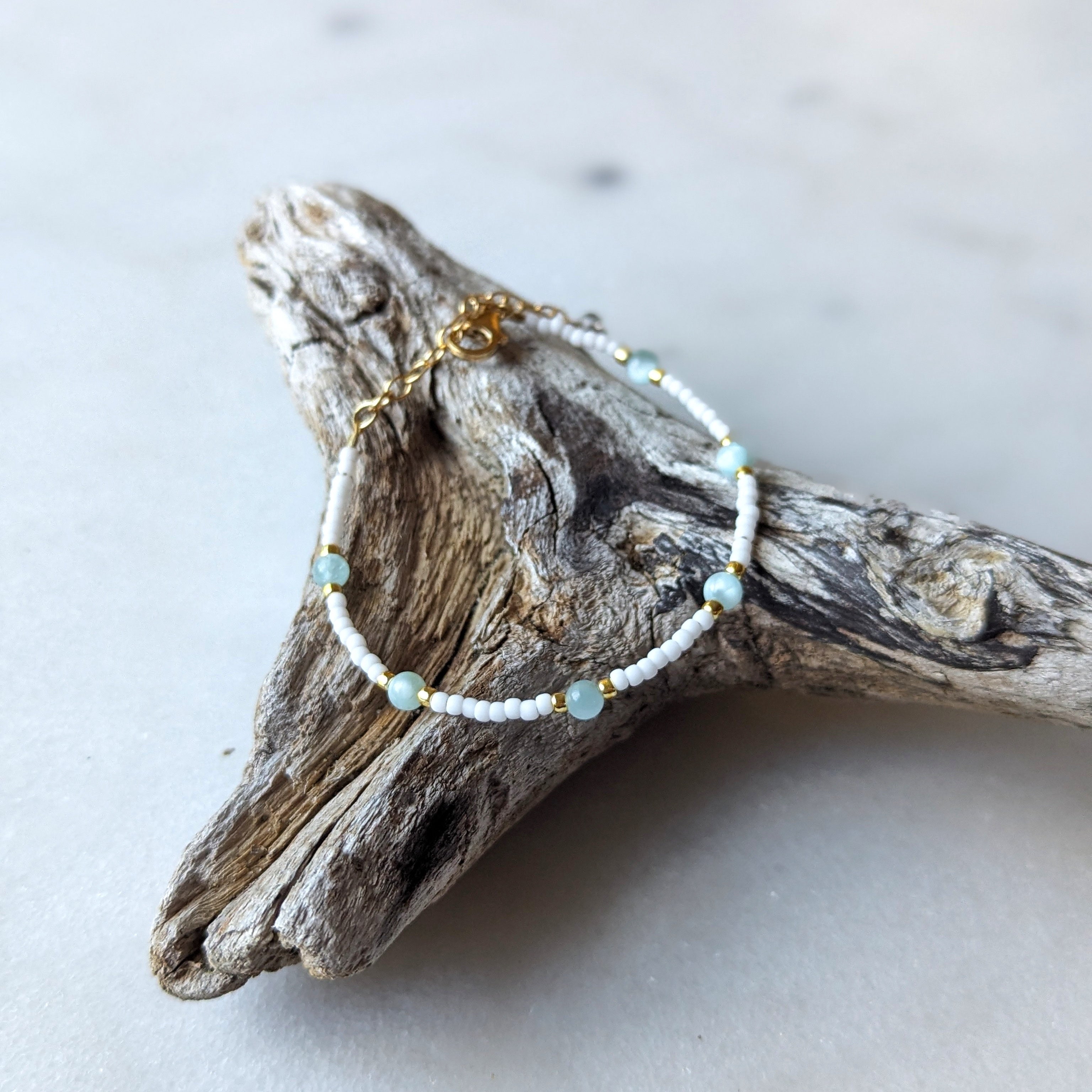 Green Moonstone Soothing Aqua Bracelet