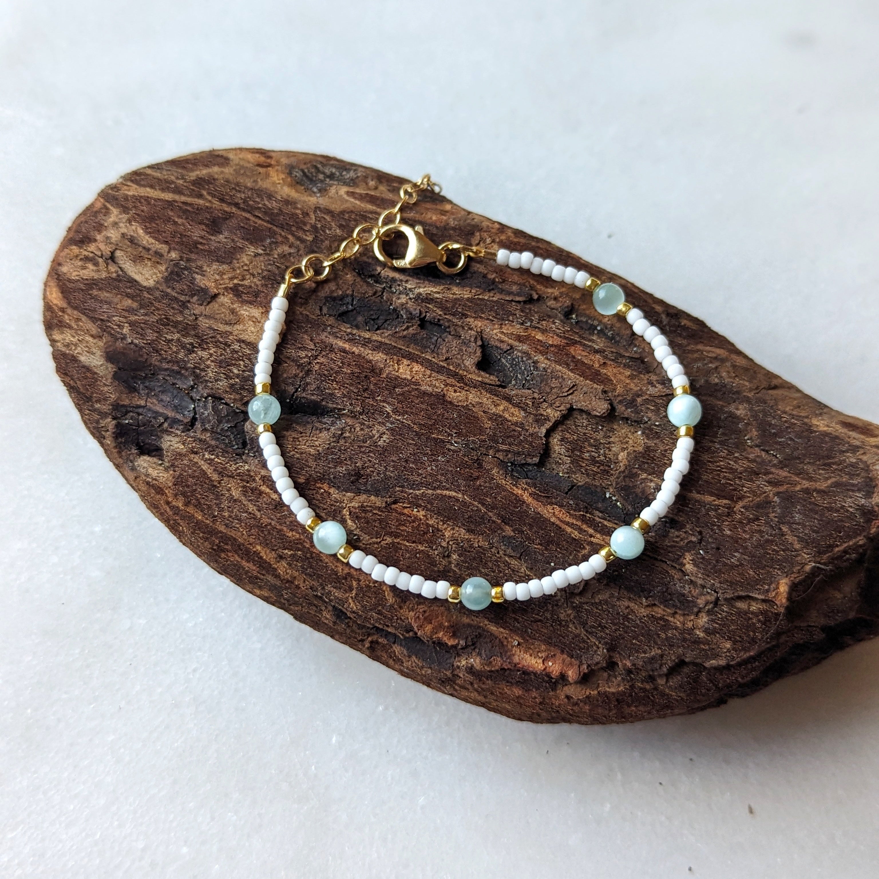 Green Moonstone Soothing Aqua Bracelet