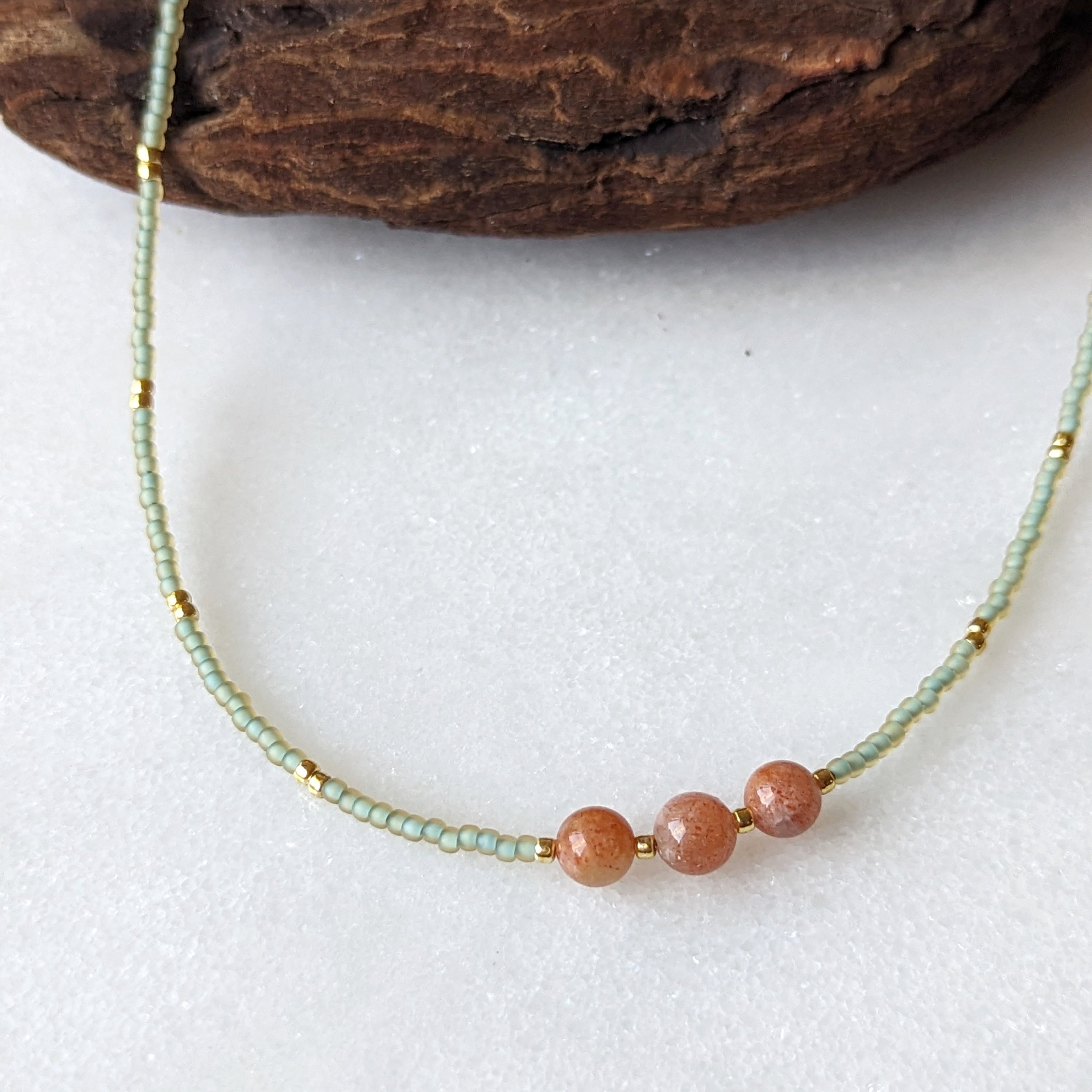 Sunstone Sea Foam Coral Necklace