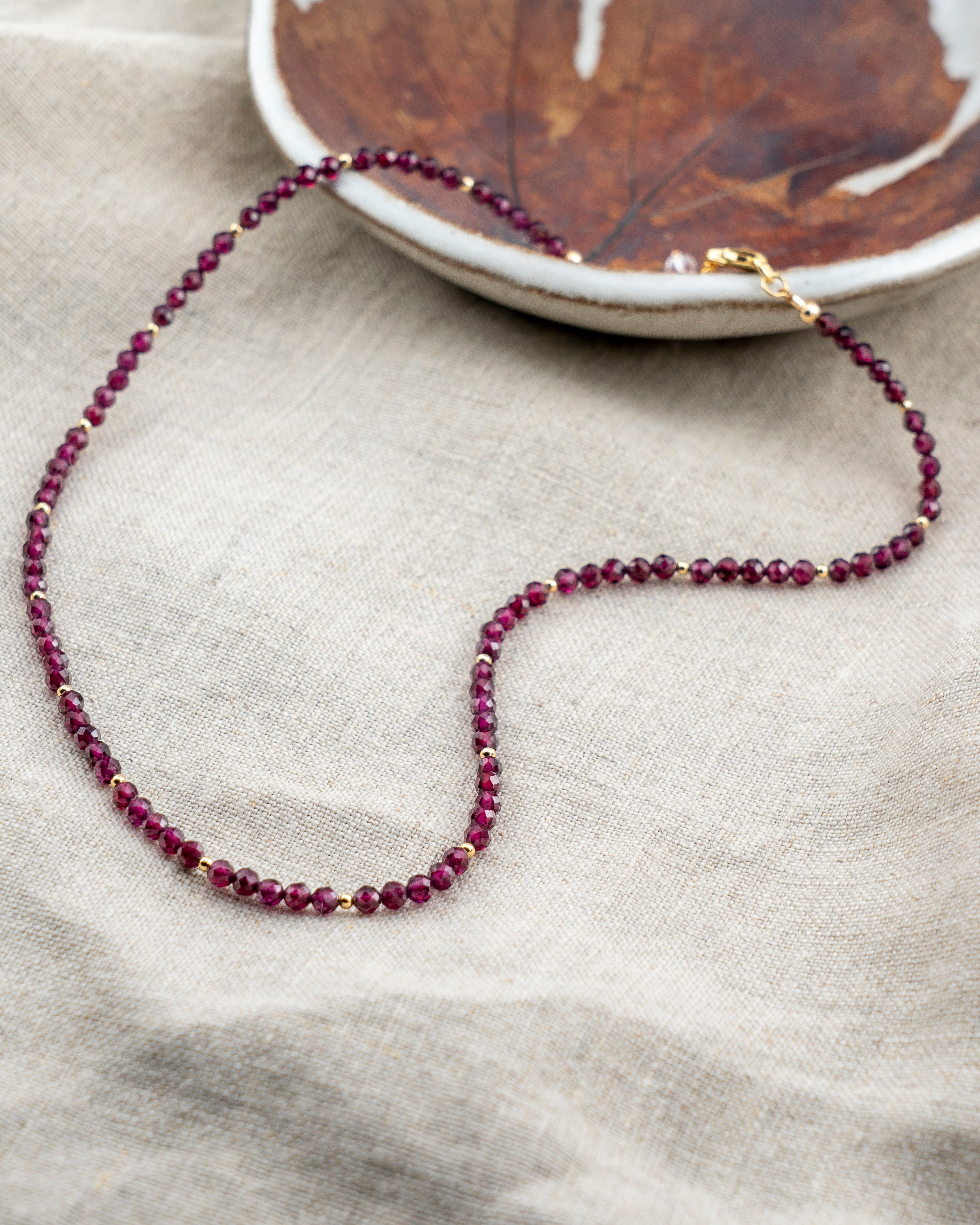 Bordeaux Horizon Purple Garnet Necklace