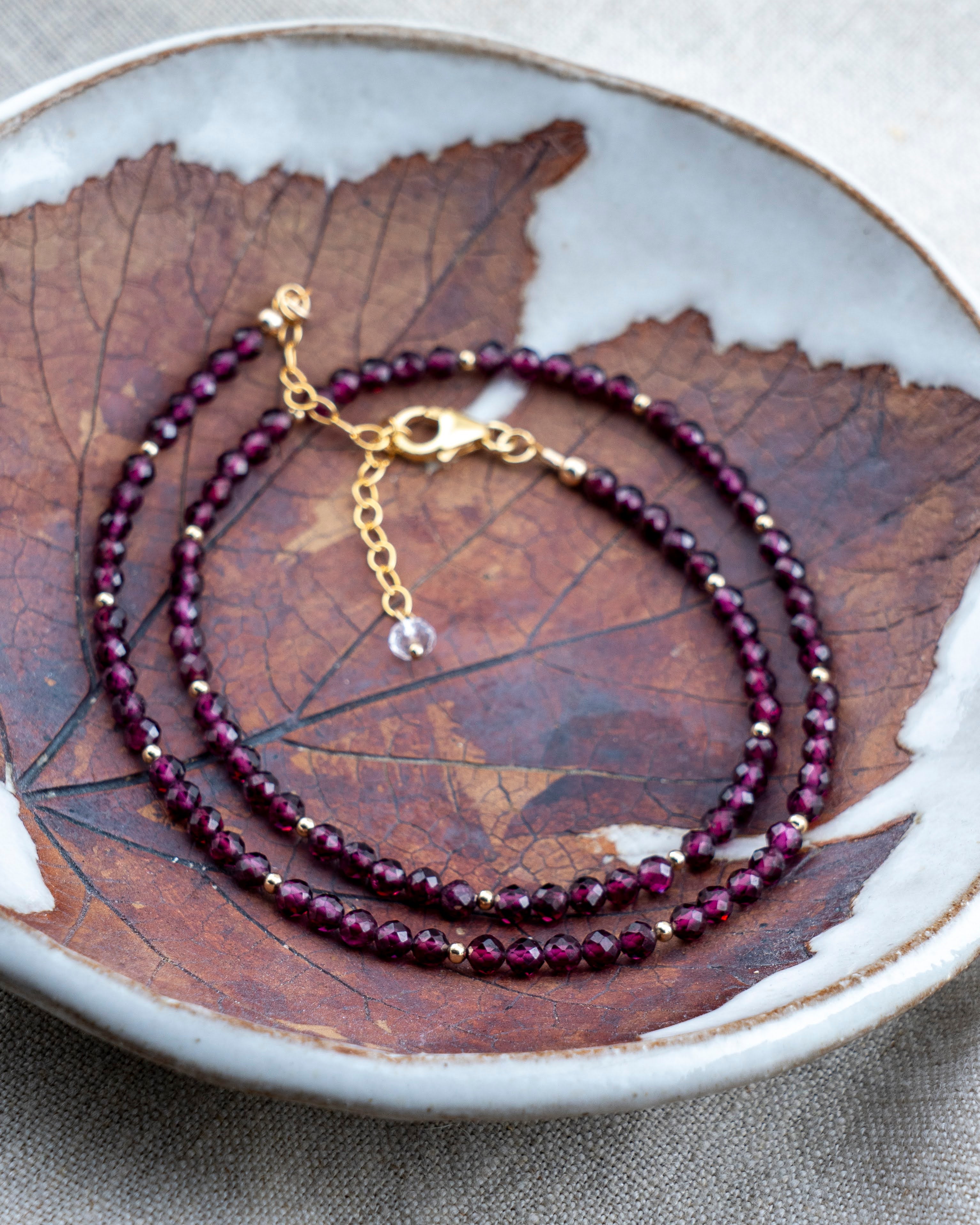 Bordeaux Horizon Purple Garnet Necklace
