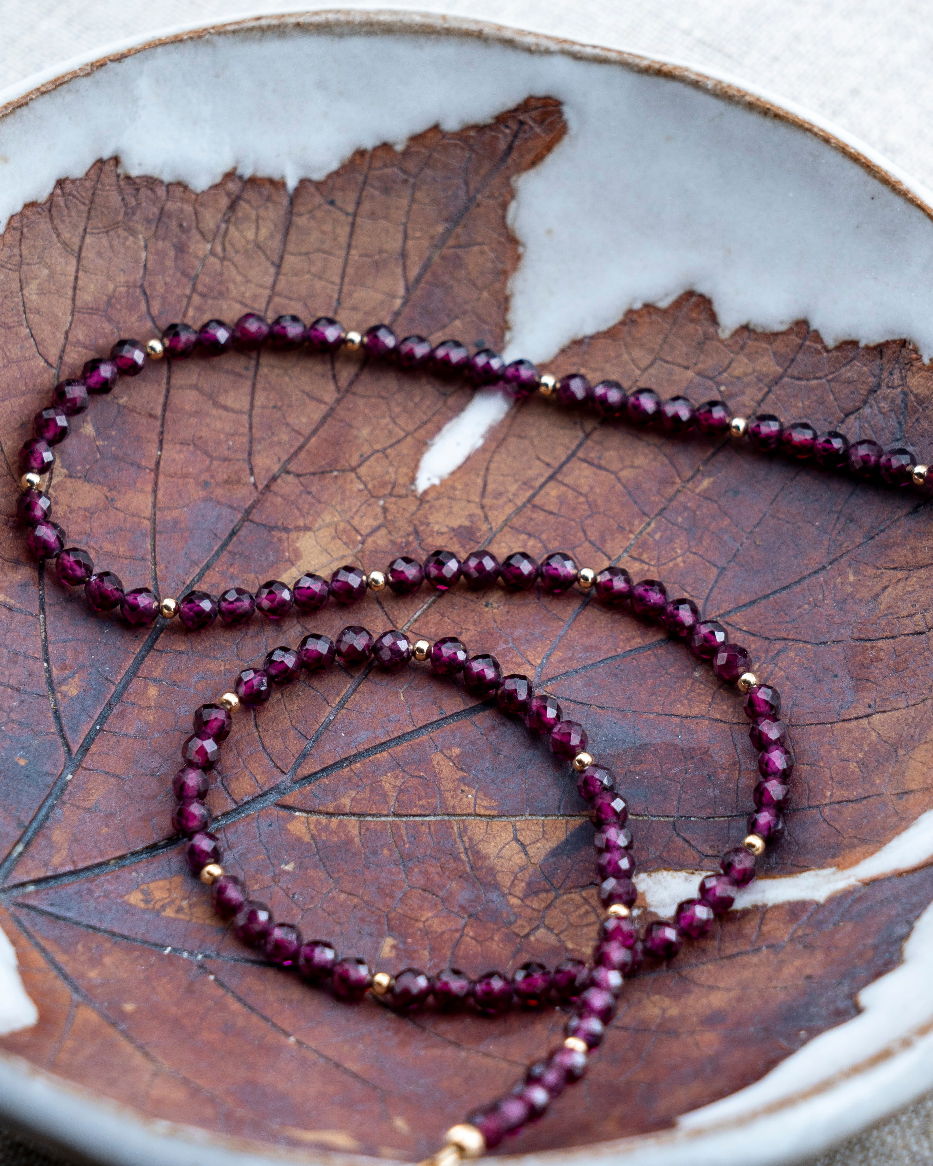 Bordeaux Horizon Purple Garnet Necklace