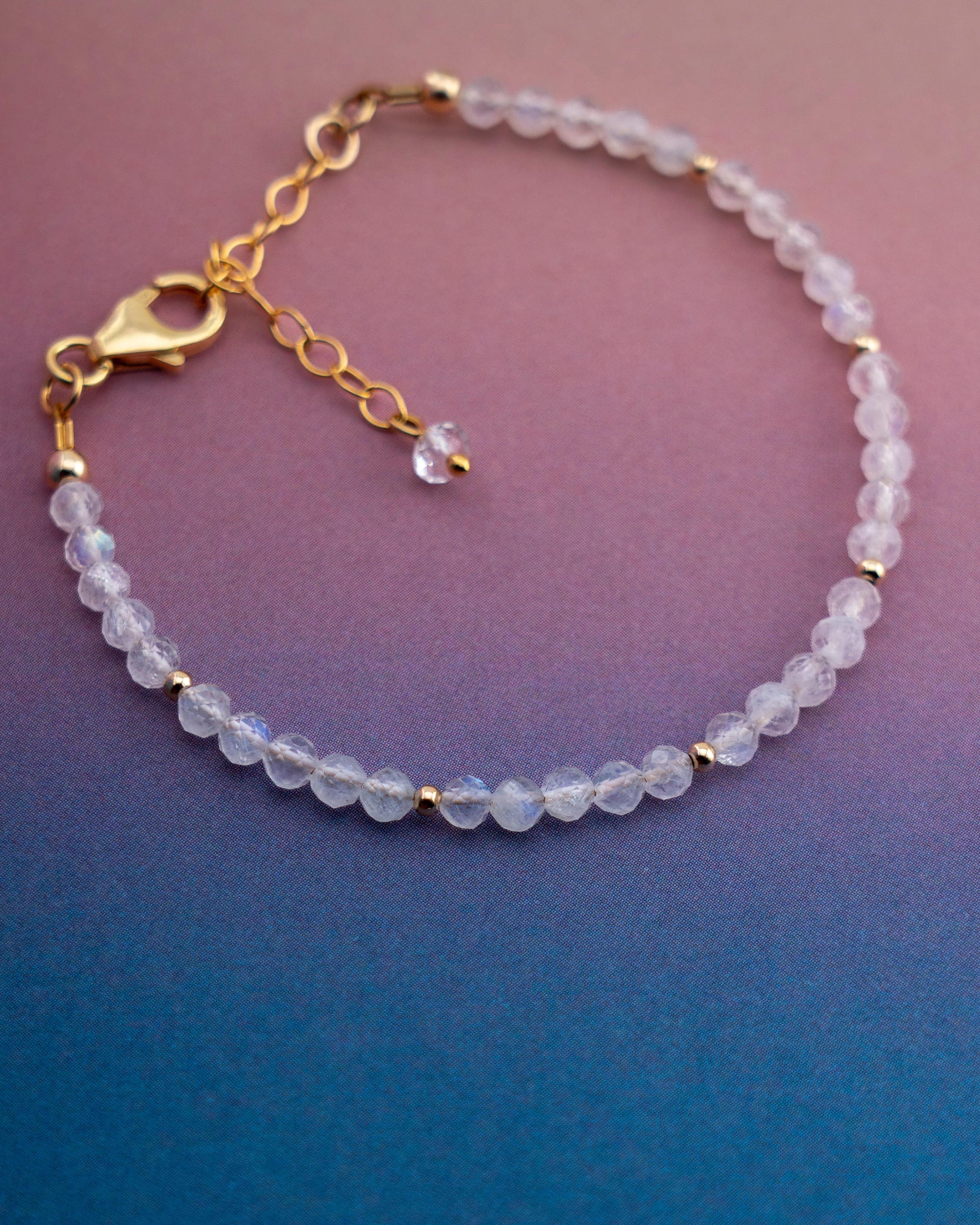 Lunar Glow Rainbow Moonstone Bracelet