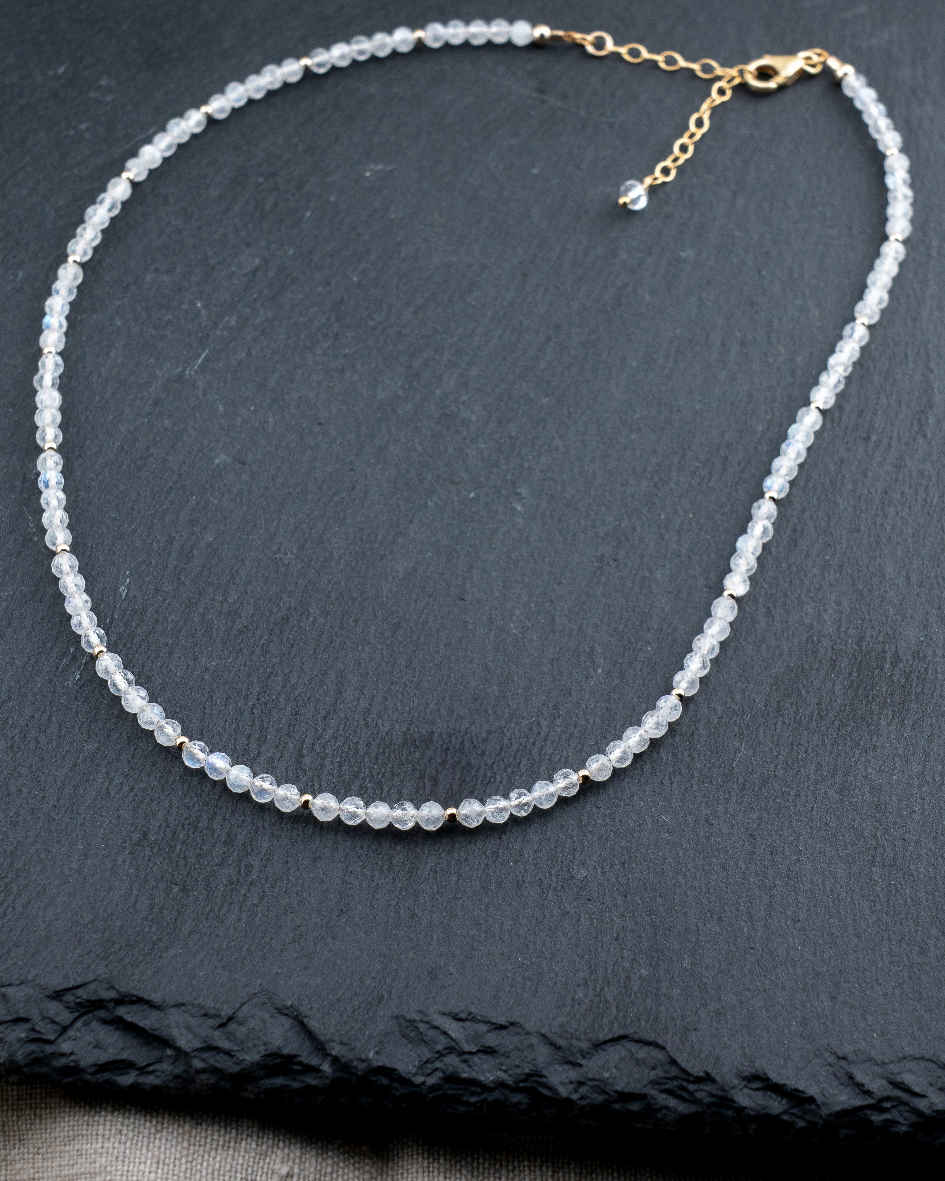 Lunar Glow Rainbow Moonstone Necklace