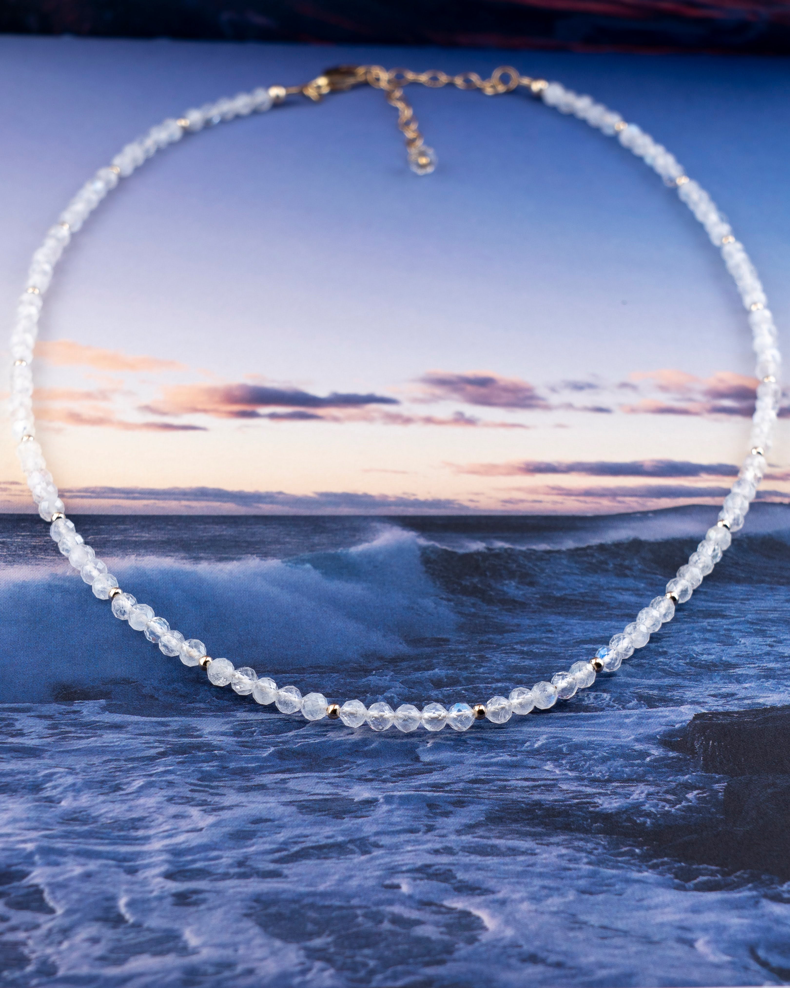 Lunar Glow Rainbow Moonstone Necklace