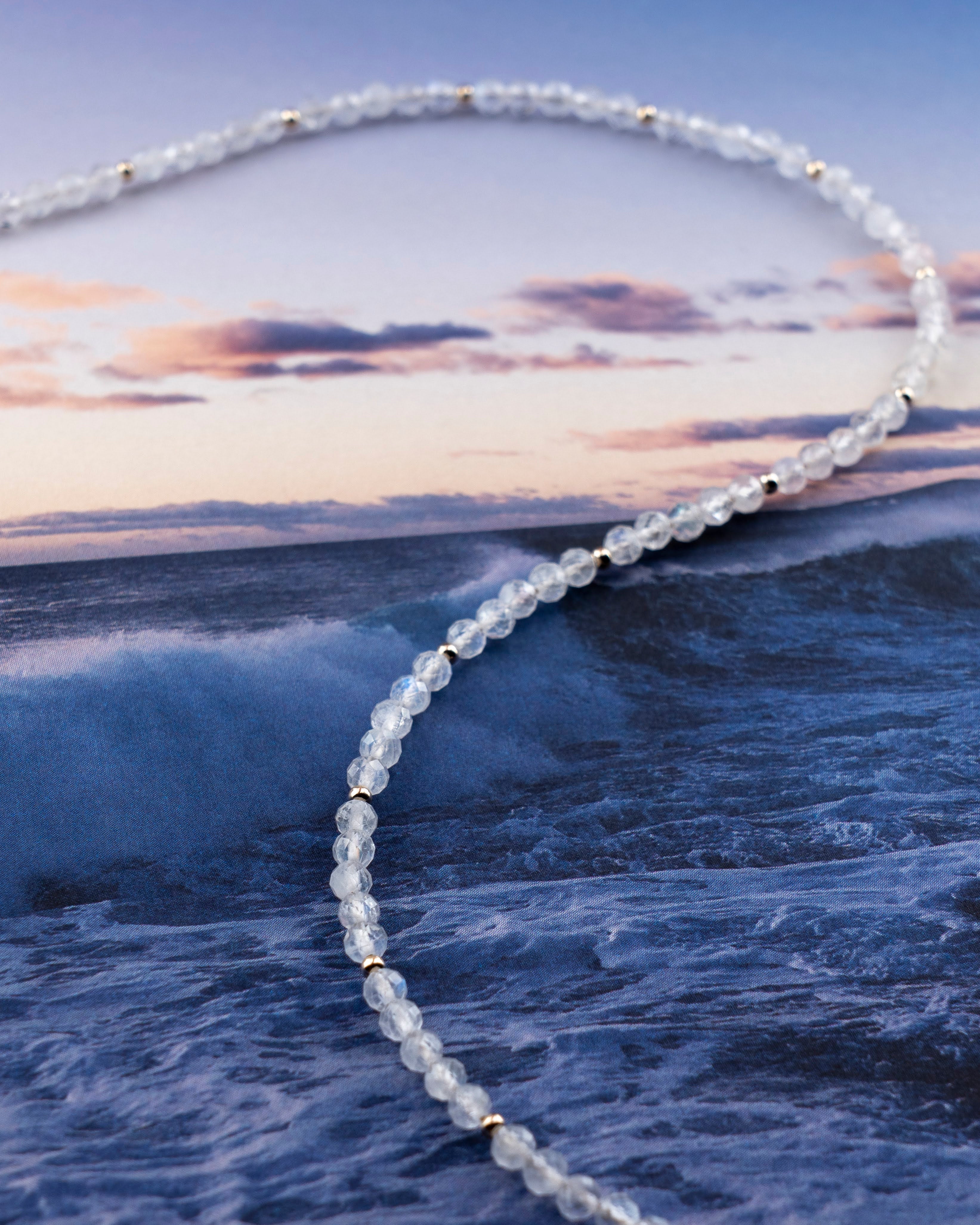 Lunar Glow Rainbow Moonstone Necklace