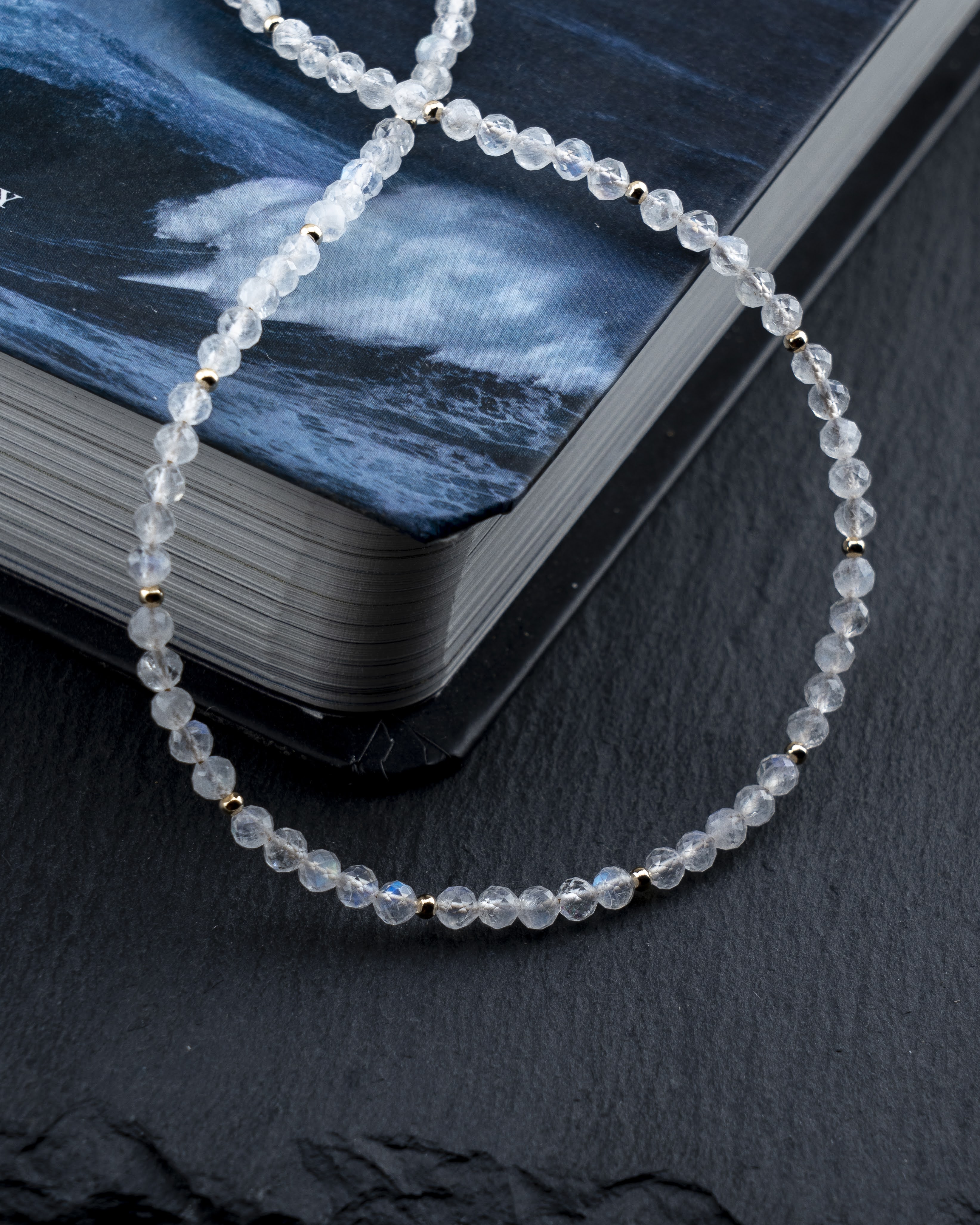 Lunar Glow Rainbow Moonstone Necklace